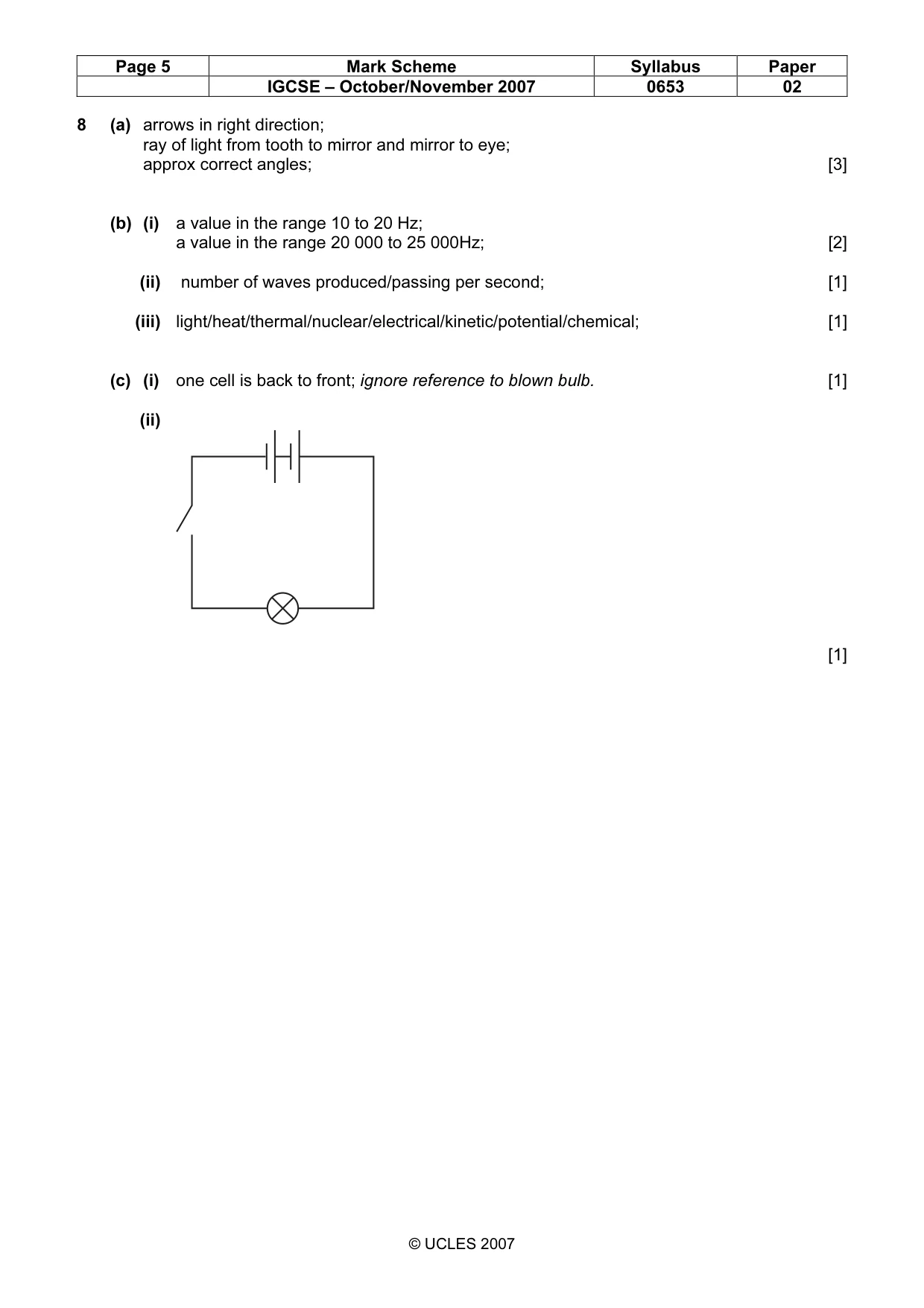 Mark scheme, page 5 of 6
