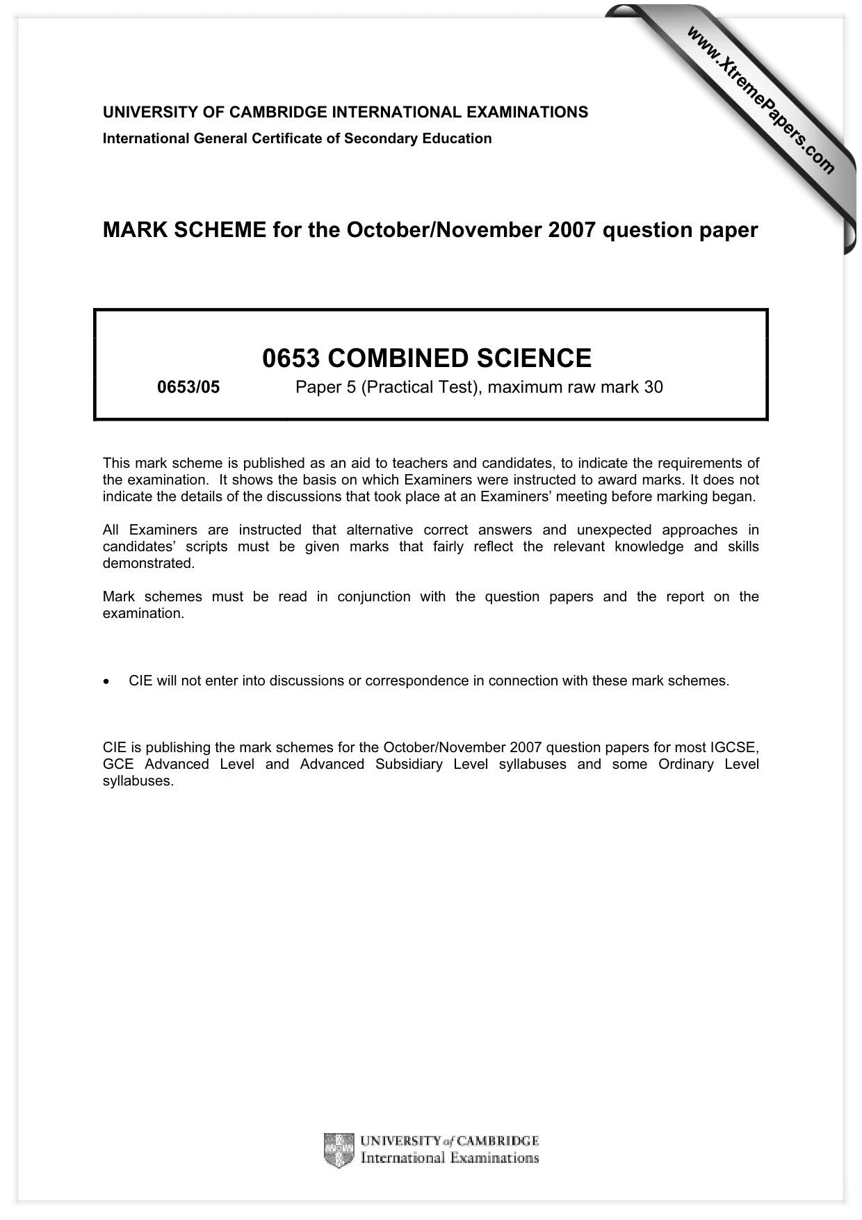 Mark scheme, page 1 of 3