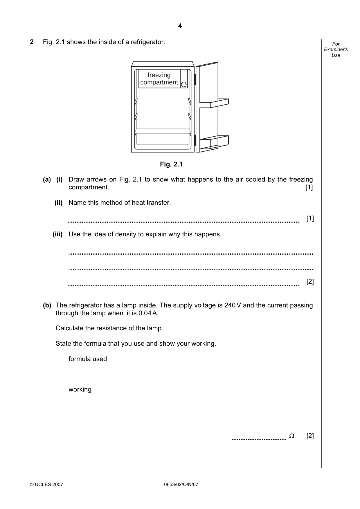 Cambridge IGCSE Science - Combined 0653 2007 Oct/Nov Paper 2 · Variant 1 question paper, page 4 of 20