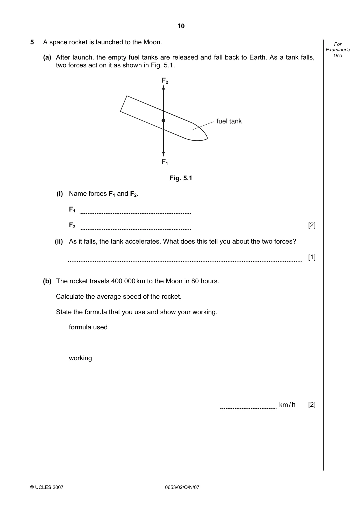 Cambridge IGCSE Science - Combined 0653 2007 Oct/Nov Paper 2 · Variant 1 question paper, page 10 of 20