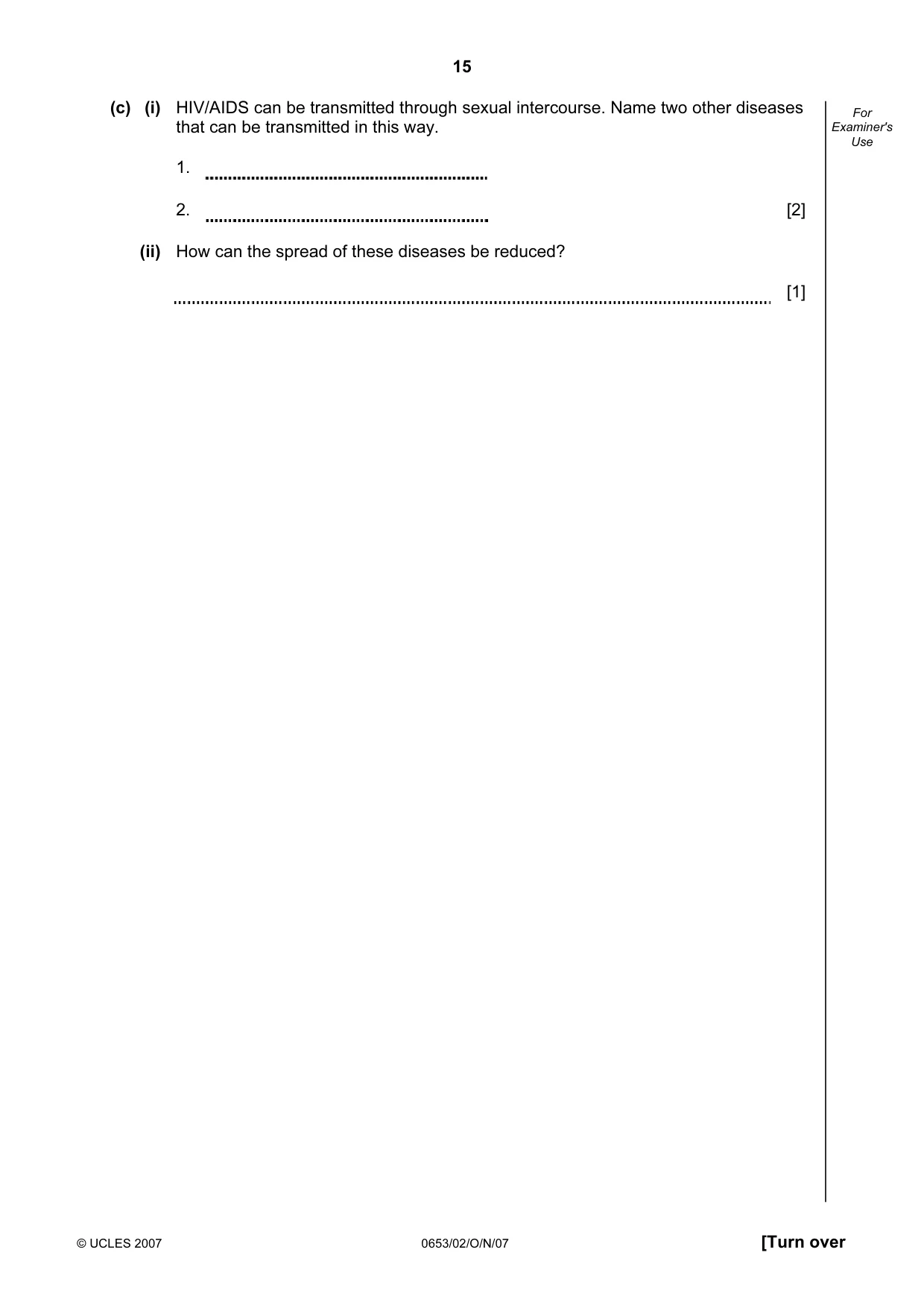 Cambridge IGCSE Science - Combined 0653 2007 Oct/Nov Paper 2 · Variant 1 question paper, page 15 of 20