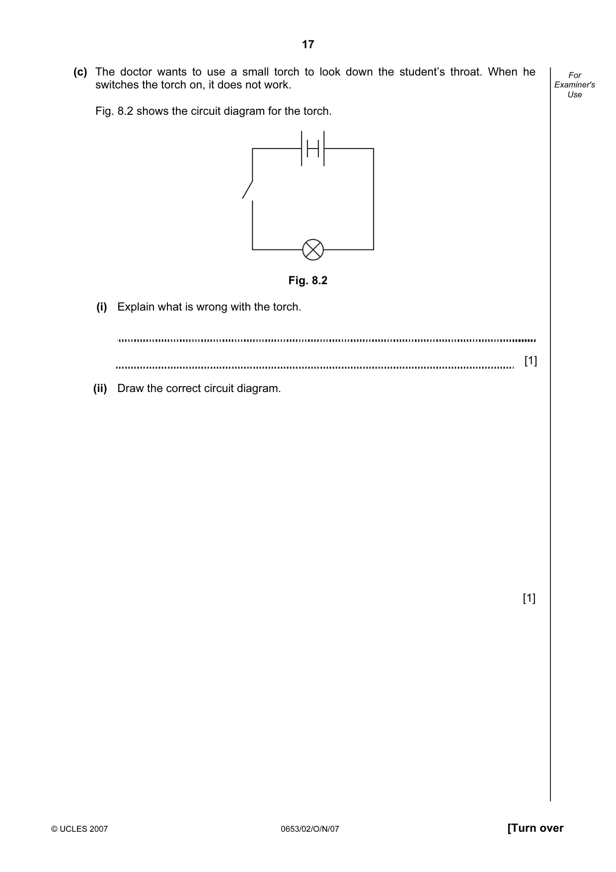 Cambridge IGCSE Science - Combined 0653 2007 Oct/Nov Paper 2 · Variant 1 question paper, page 17 of 20