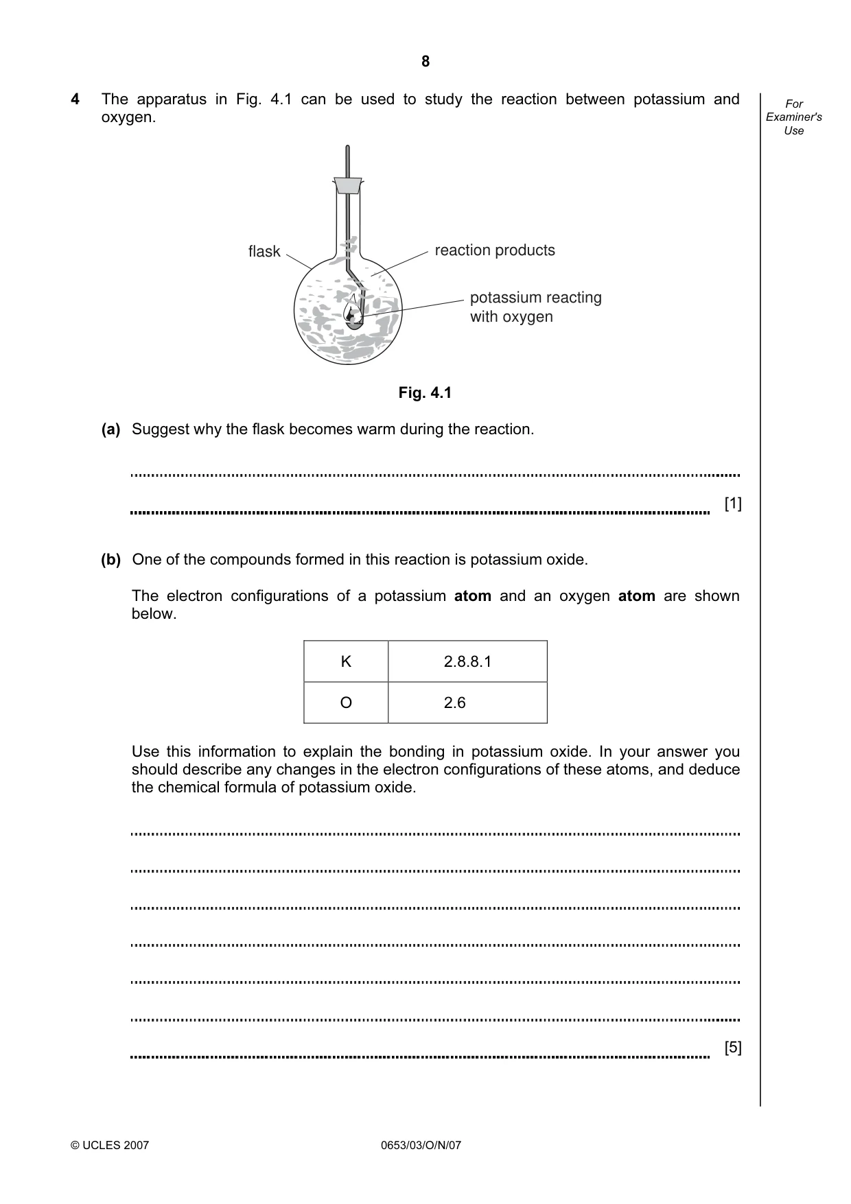 Cambridge IGCSE Science - Combined 0653 2007 Oct/Nov Paper 3 · Variant 1 question paper, page 8 of 24