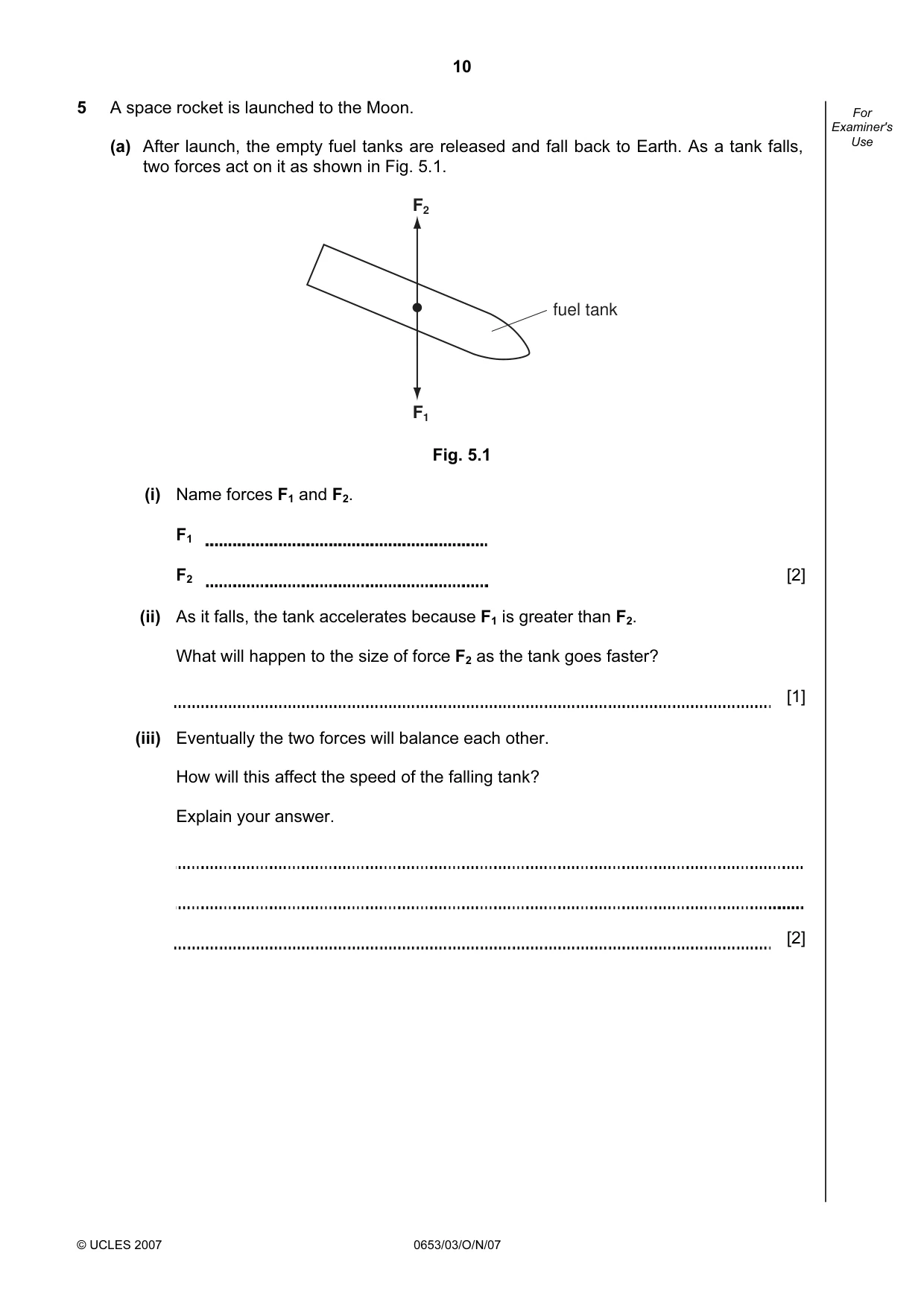 Cambridge IGCSE Science - Combined 0653 2007 Oct/Nov Paper 3 · Variant 1 question paper, page 10 of 24