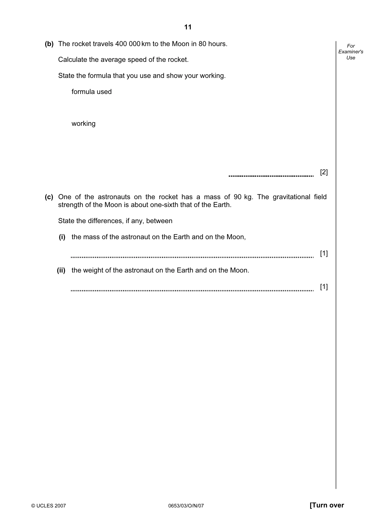 Cambridge IGCSE Science - Combined 0653 2007 Oct/Nov Paper 3 · Variant 1 question paper, page 11 of 24