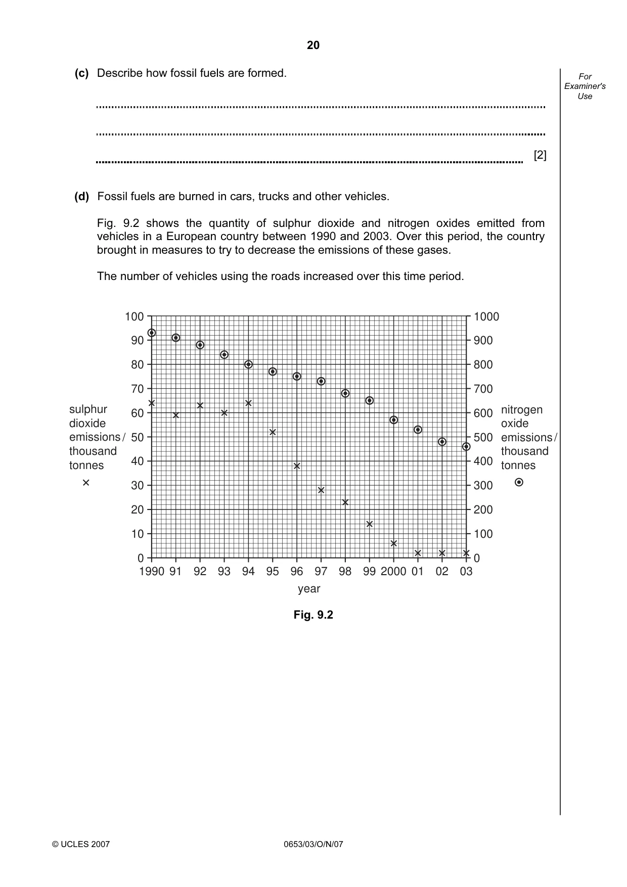 Cambridge IGCSE Science - Combined 0653 2007 Oct/Nov Paper 3 · Variant 1 question paper, page 20 of 24
