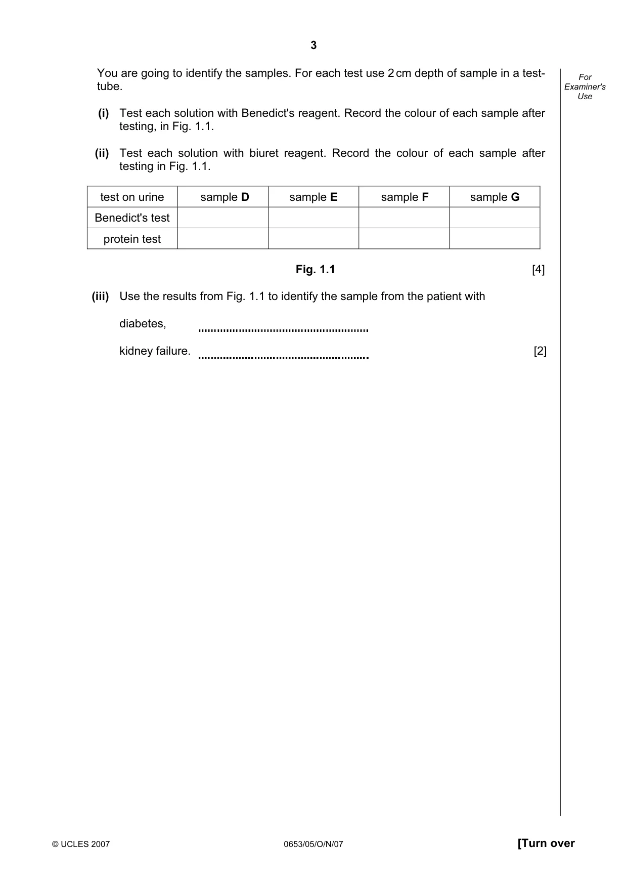 Cambridge IGCSE Science - Combined 0653 2007 Oct/Nov Paper 5 · Variant 1 question paper, page 3 of 8