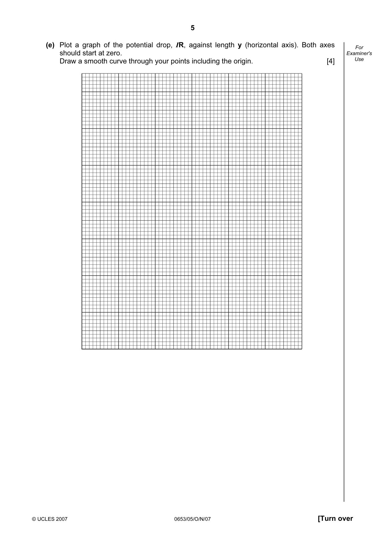 Cambridge IGCSE Science - Combined 0653 2007 Oct/Nov Paper 5 · Variant 1 question paper, page 5 of 8