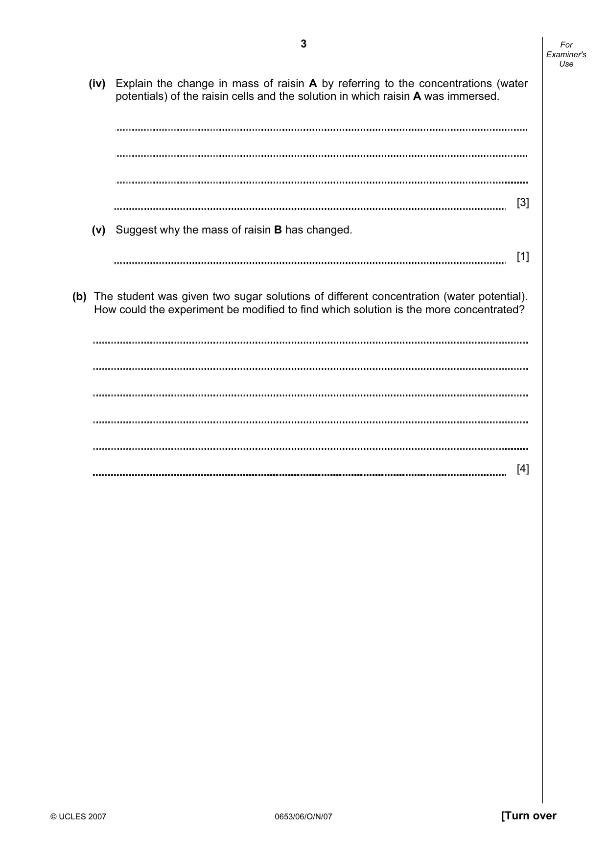 Cambridge IGCSE Science - Combined 0653 2007 Oct/Nov Paper 6 · Variant 1 question paper, page 3 of 16