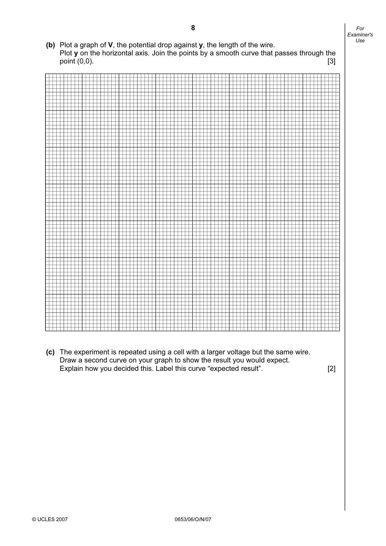Cambridge IGCSE Science - Combined 0653 2007 Oct/Nov Paper 6 · Variant 1 question paper, page 8 of 16