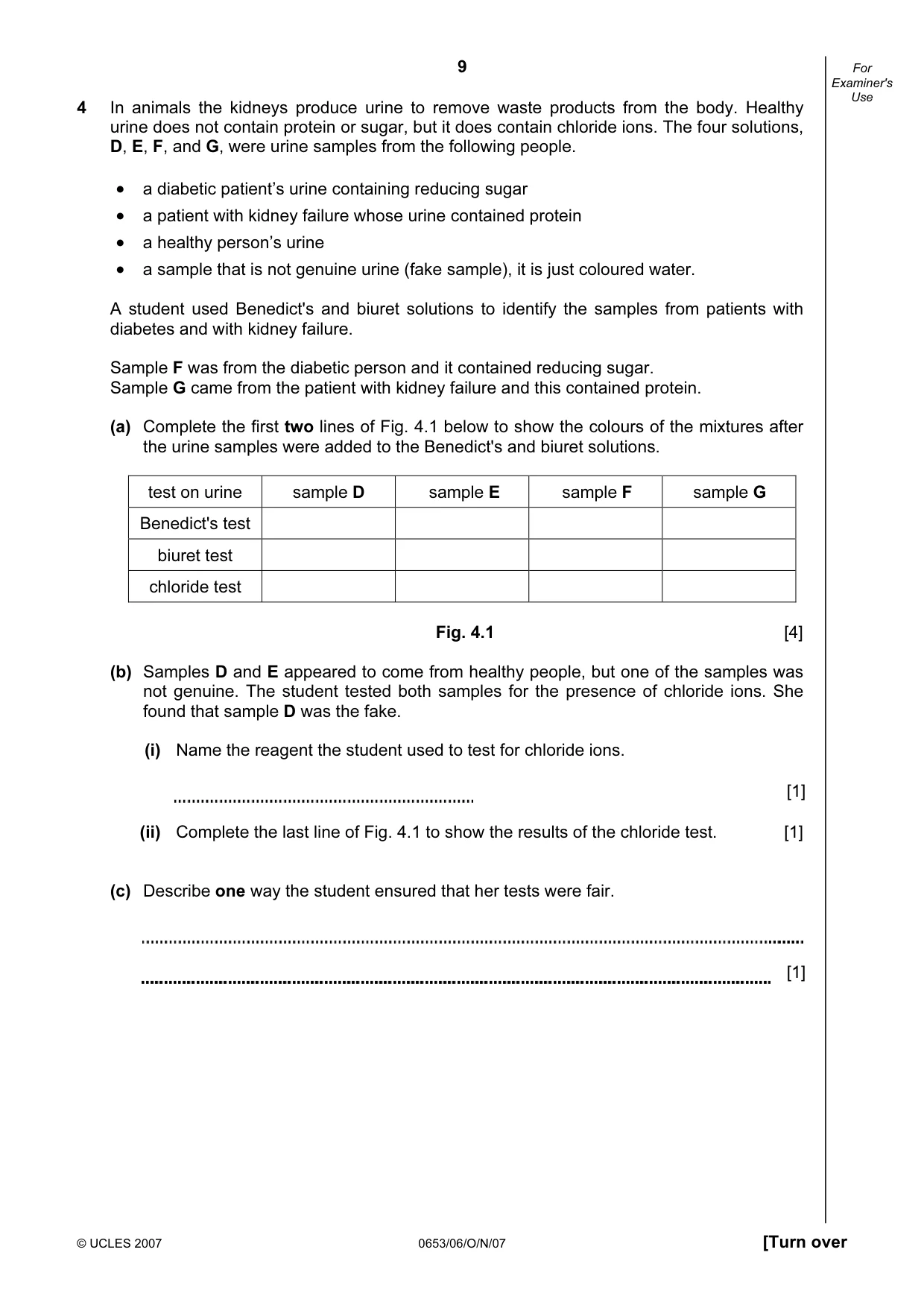 Cambridge IGCSE Science - Combined 0653 2007 Oct/Nov Paper 6 · Variant 1 question paper, page 9 of 16