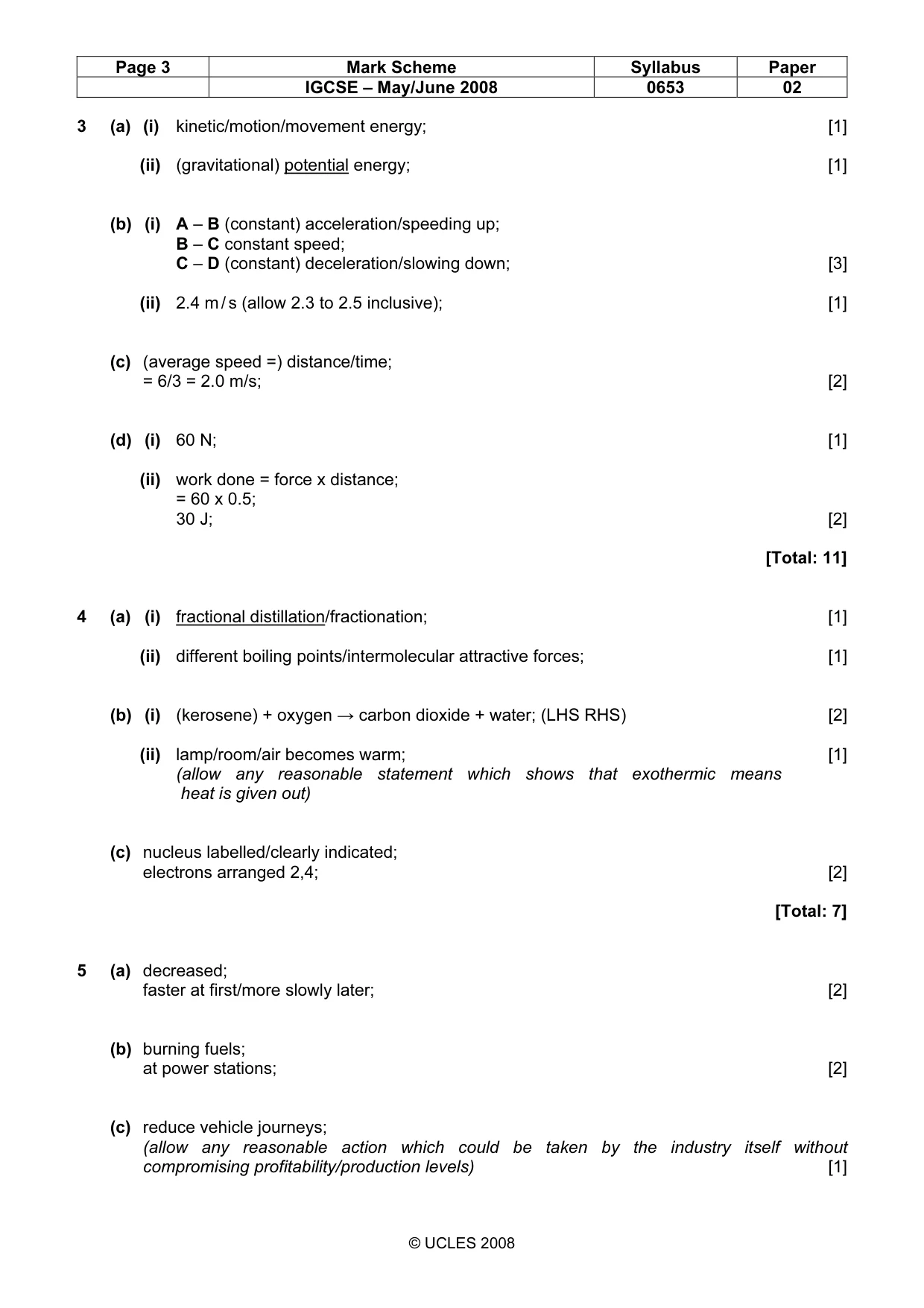Mark scheme, page 3 of 7