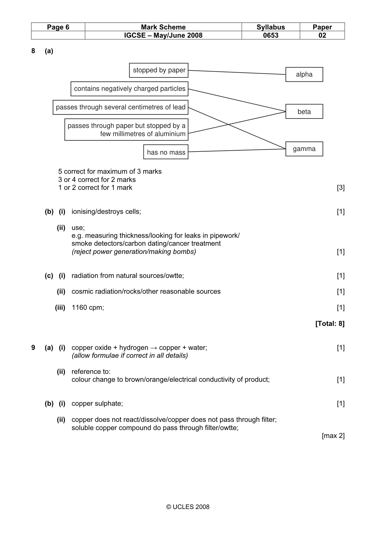Mark scheme, page 6 of 7