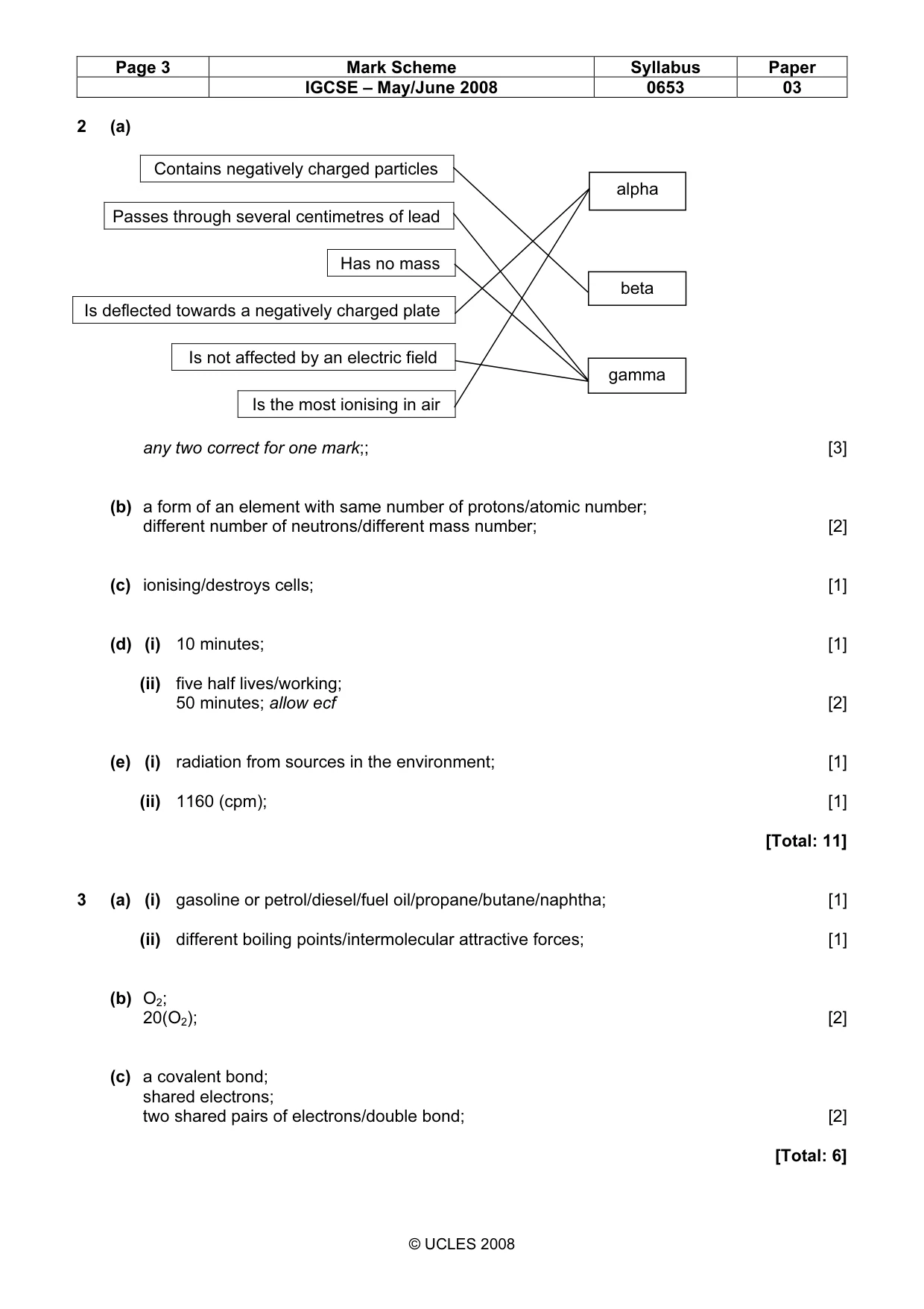 Mark scheme, page 3 of 6