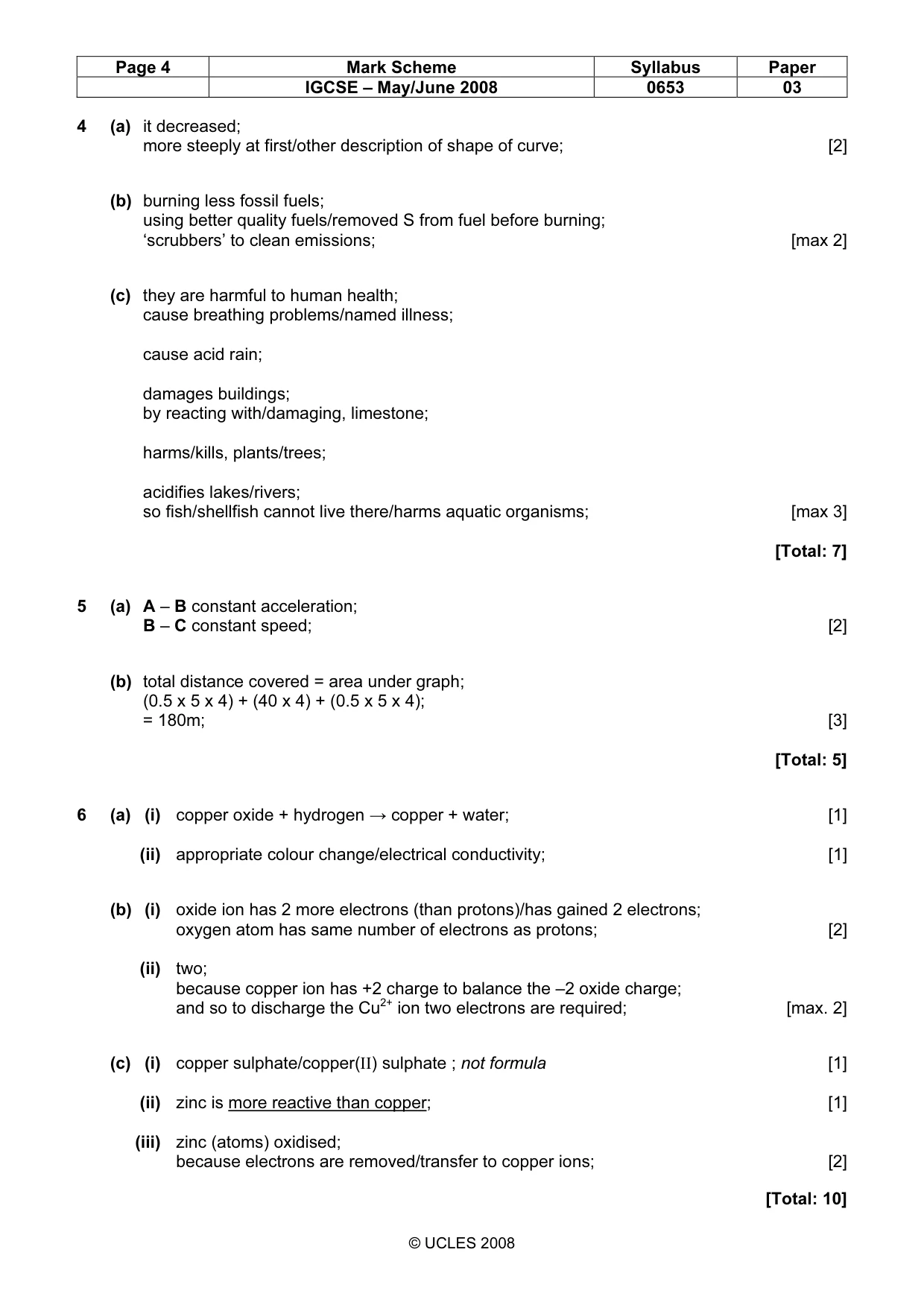 Mark scheme, page 4 of 6