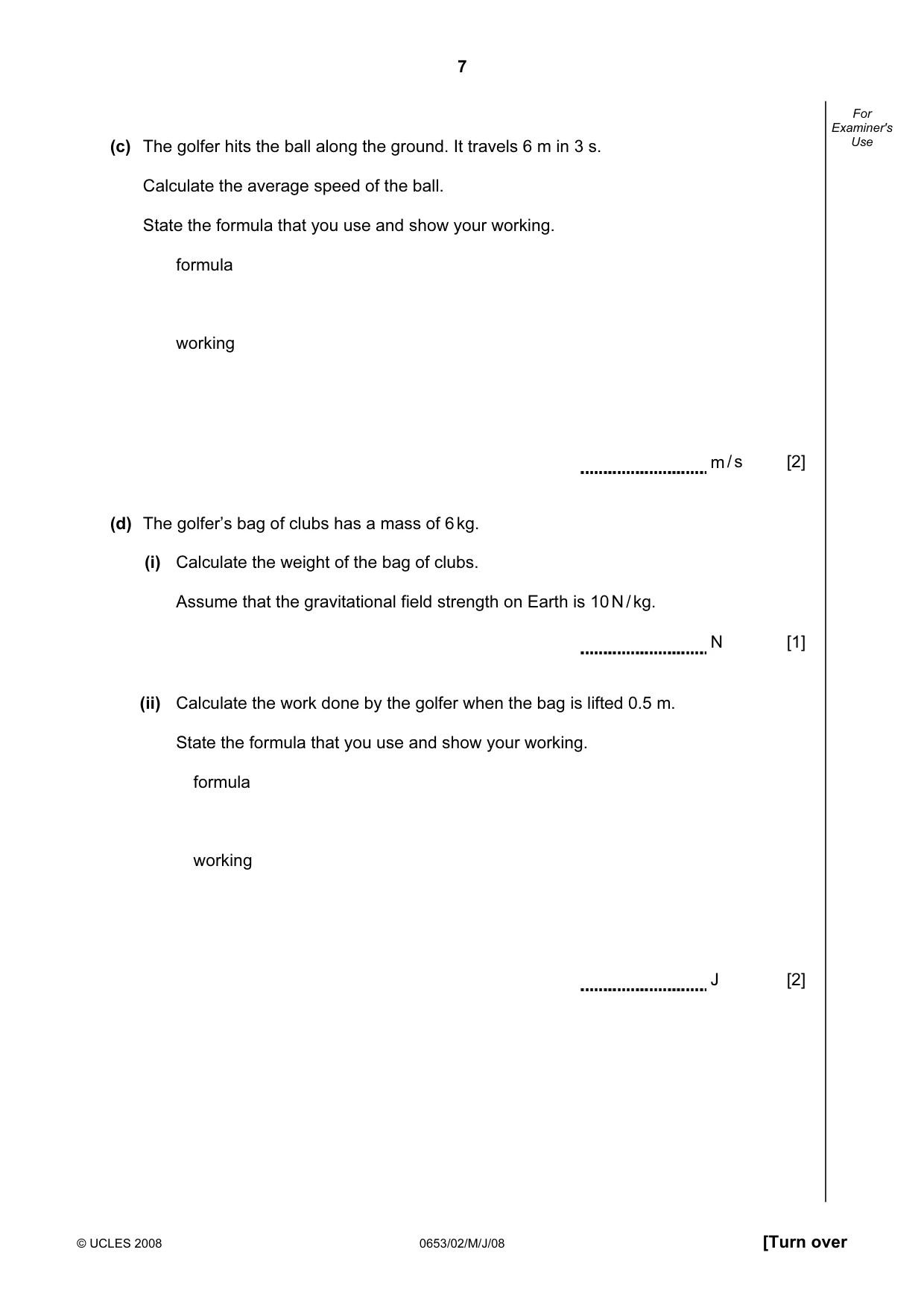 Cambridge IGCSE Science - Combined 0653 2008 May/June Paper 2 · Variant 1 question paper, page 7 of 20