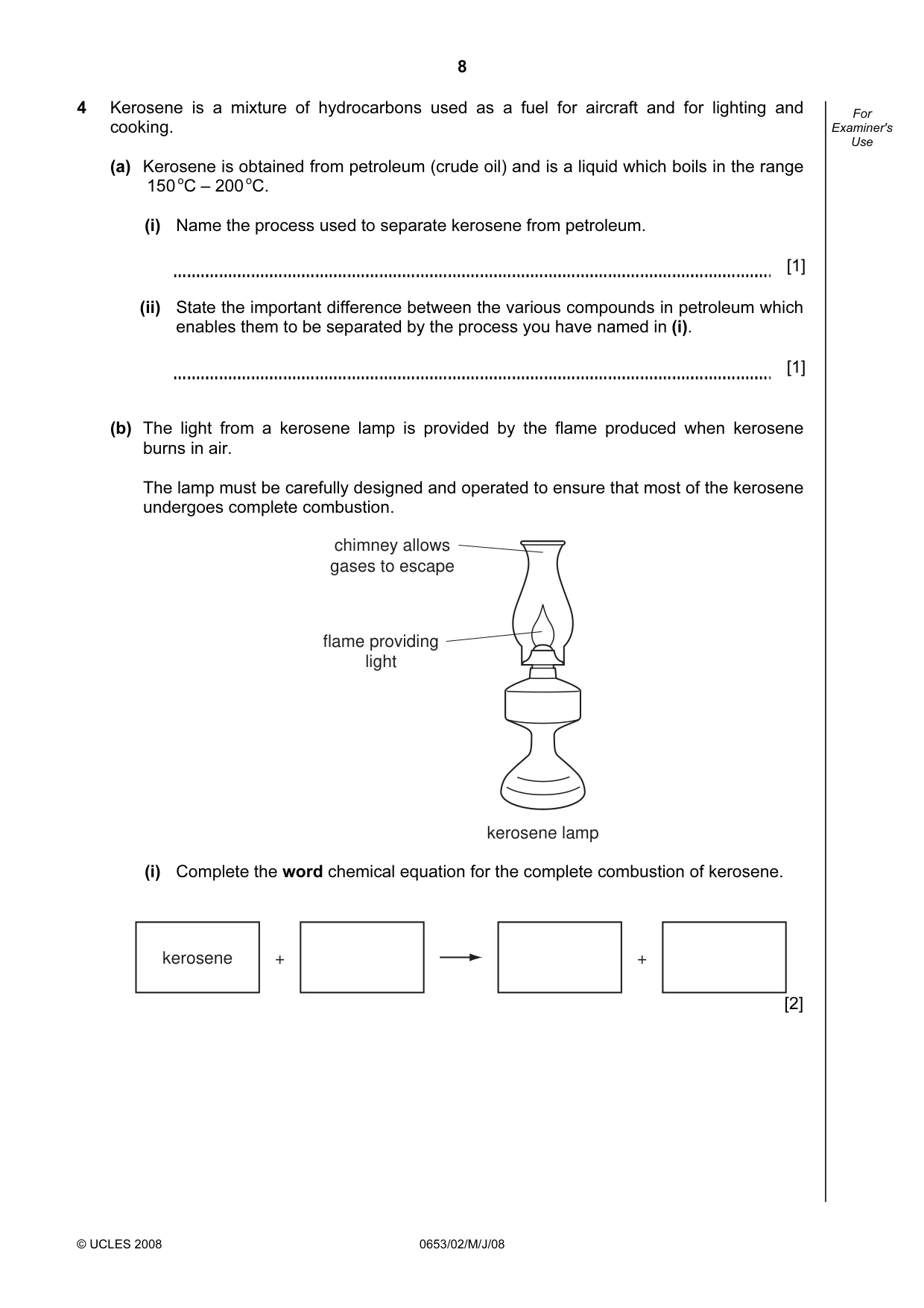 Cambridge IGCSE Science - Combined 0653 2008 May/June Paper 2 · Variant 1 question paper, page 8 of 20