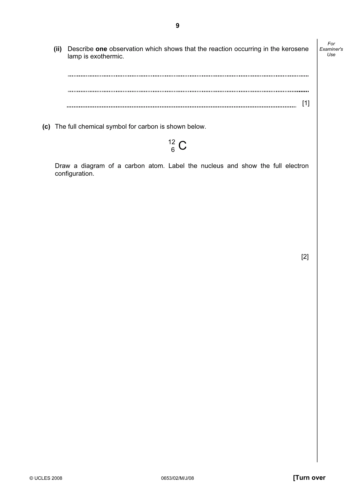 Cambridge IGCSE Science - Combined 0653 2008 May/June Paper 2 · Variant 1 question paper, page 9 of 20