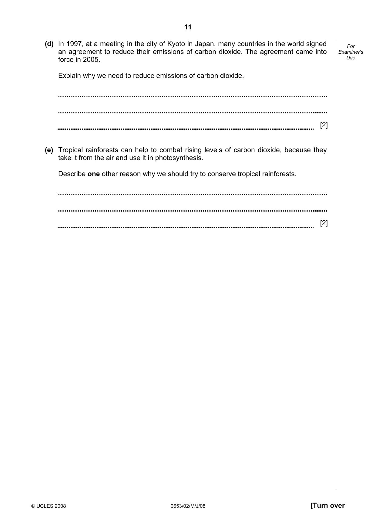 Cambridge IGCSE Science - Combined 0653 2008 May/June Paper 2 · Variant 1 question paper, page 11 of 20