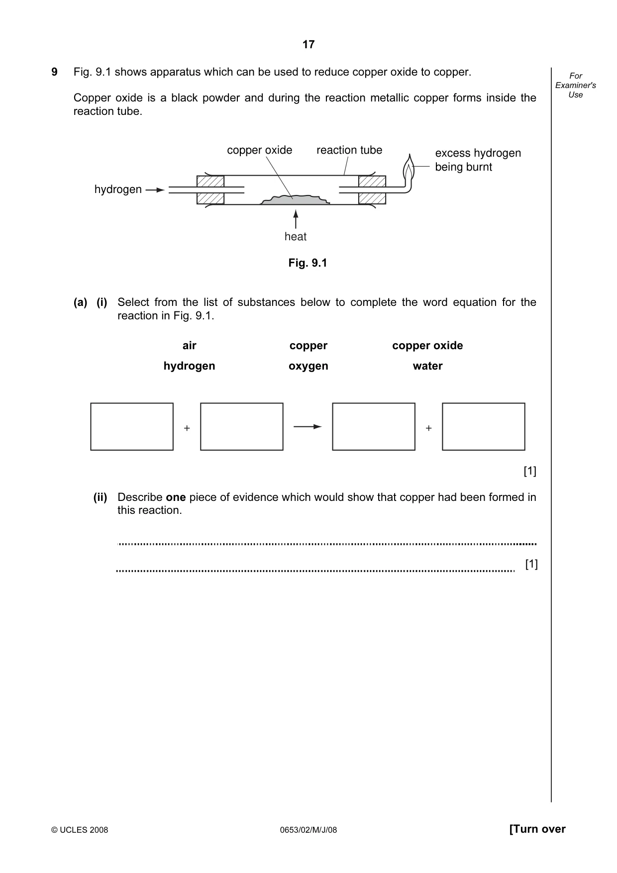 Cambridge IGCSE Science - Combined 0653 2008 May/June Paper 2 · Variant 1 question paper, page 17 of 20