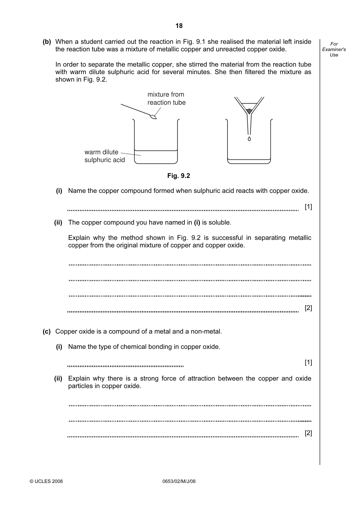 Cambridge IGCSE Science - Combined 0653 2008 May/June Paper 2 · Variant 1 question paper, page 18 of 20
