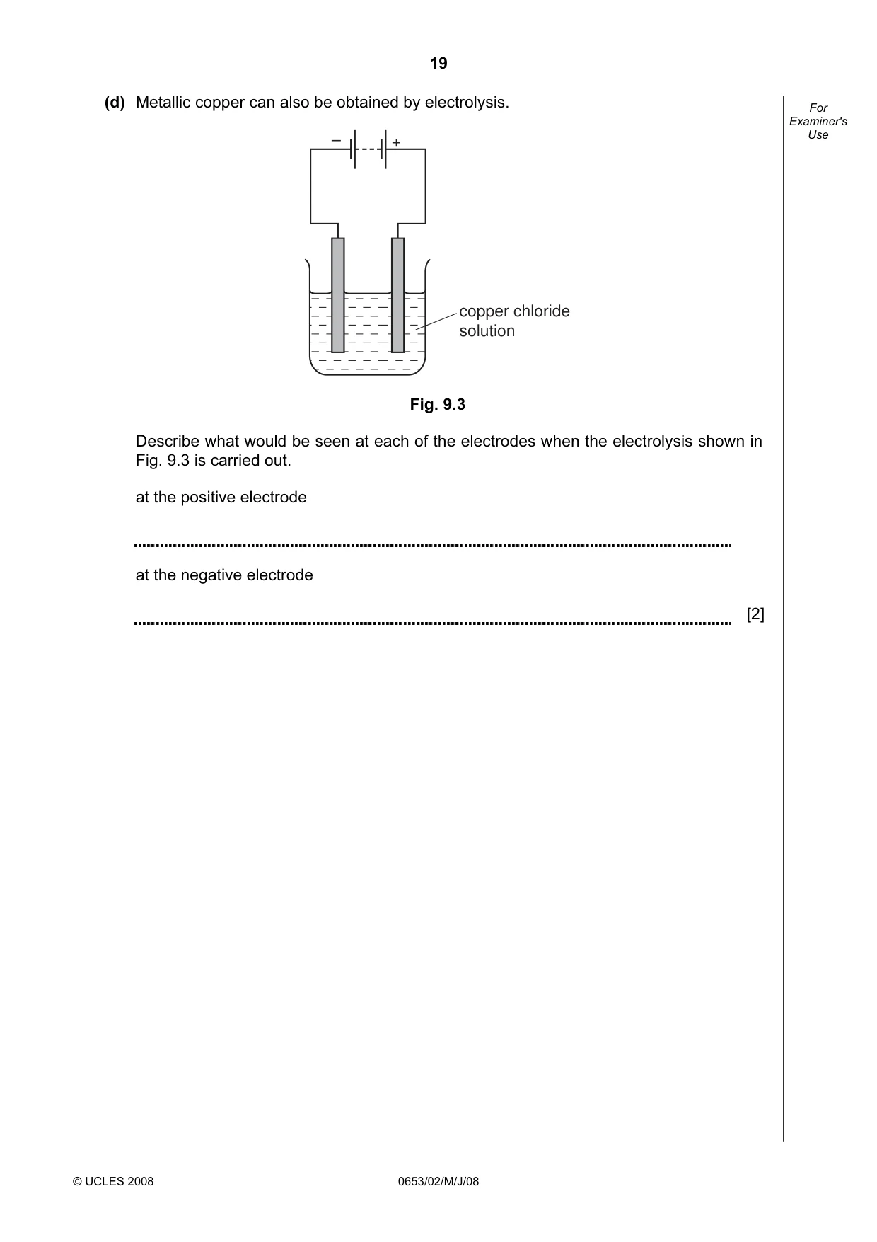 Cambridge IGCSE Science - Combined 0653 2008 May/June Paper 2 · Variant 1 question paper, page 19 of 20