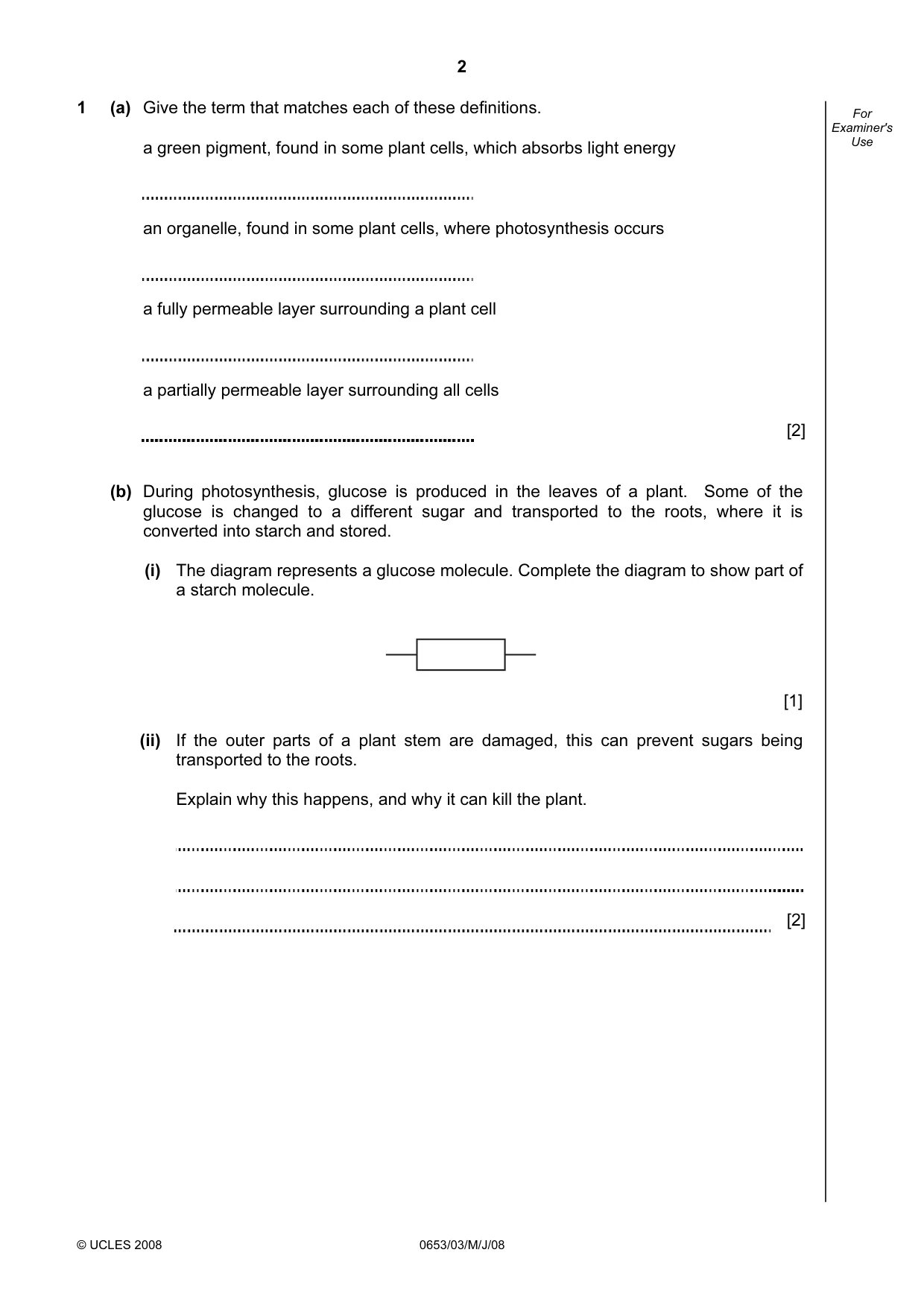 Cambridge IGCSE Science - Combined 0653 2008 May/June Paper 3 · Variant 1 question paper, page 2 of 20
