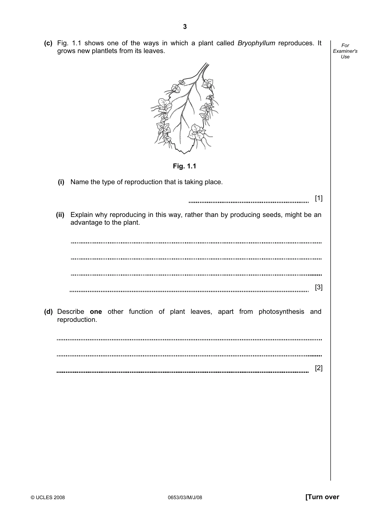 Cambridge IGCSE Science - Combined 0653 2008 May/June Paper 3 · Variant 1 question paper, page 3 of 20
