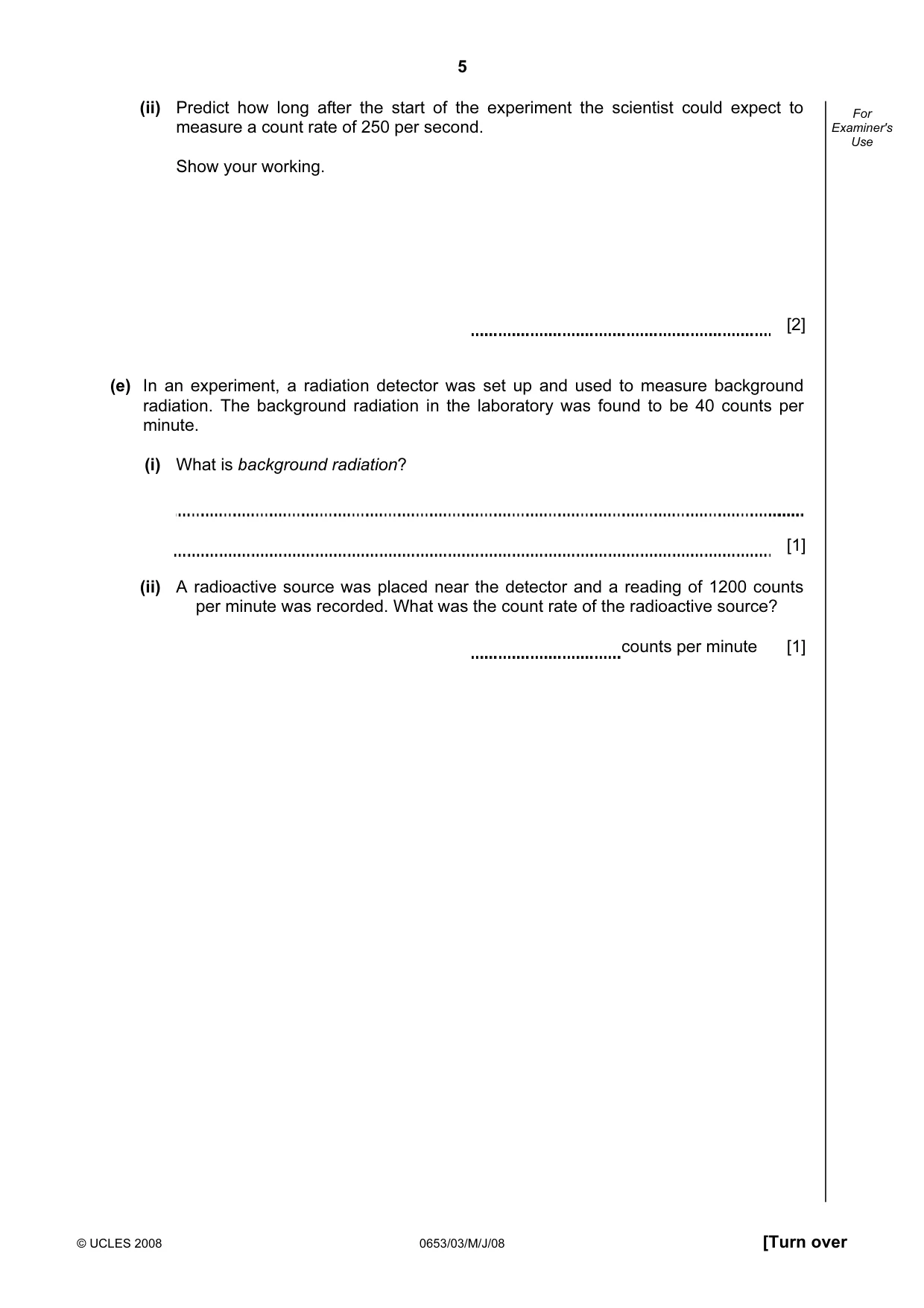 Cambridge IGCSE Science - Combined 0653 2008 May/June Paper 3 · Variant 1 question paper, page 5 of 20