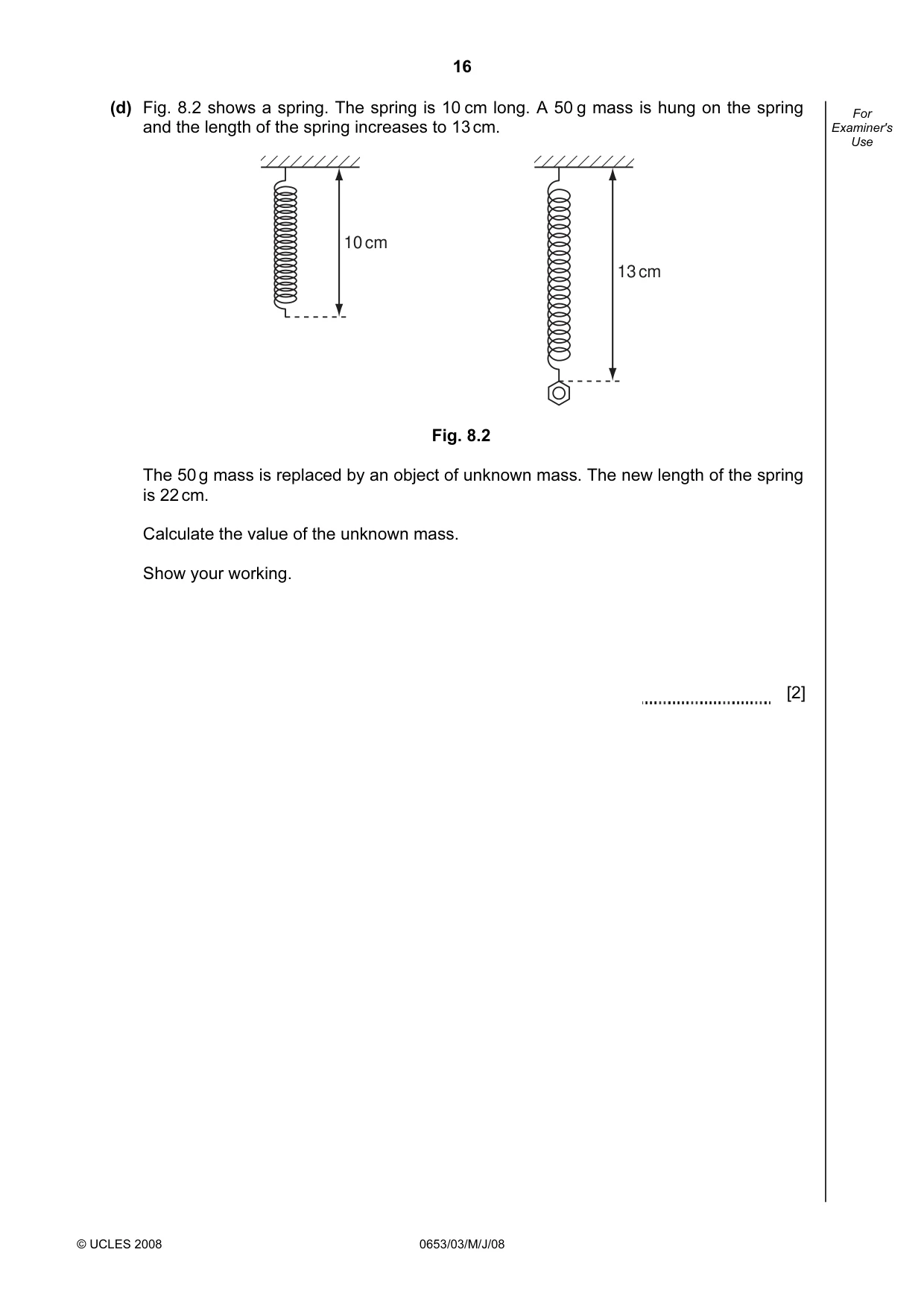 Cambridge IGCSE Science - Combined 0653 2008 May/June Paper 3 · Variant 1 question paper, page 16 of 20