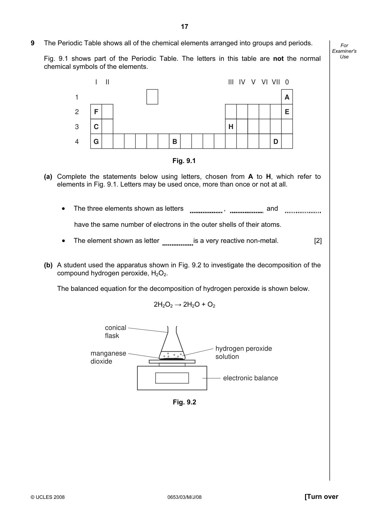 Cambridge IGCSE Science - Combined 0653 2008 May/June Paper 3 · Variant 1 question paper, page 17 of 20