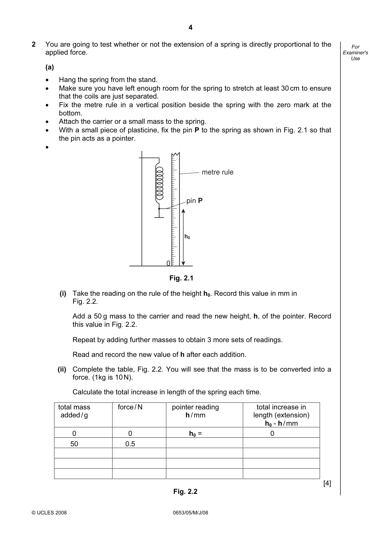 Cambridge IGCSE Science - Combined 0653 2008 May/June Paper 5 · Variant 1 question paper, page 4 of 12