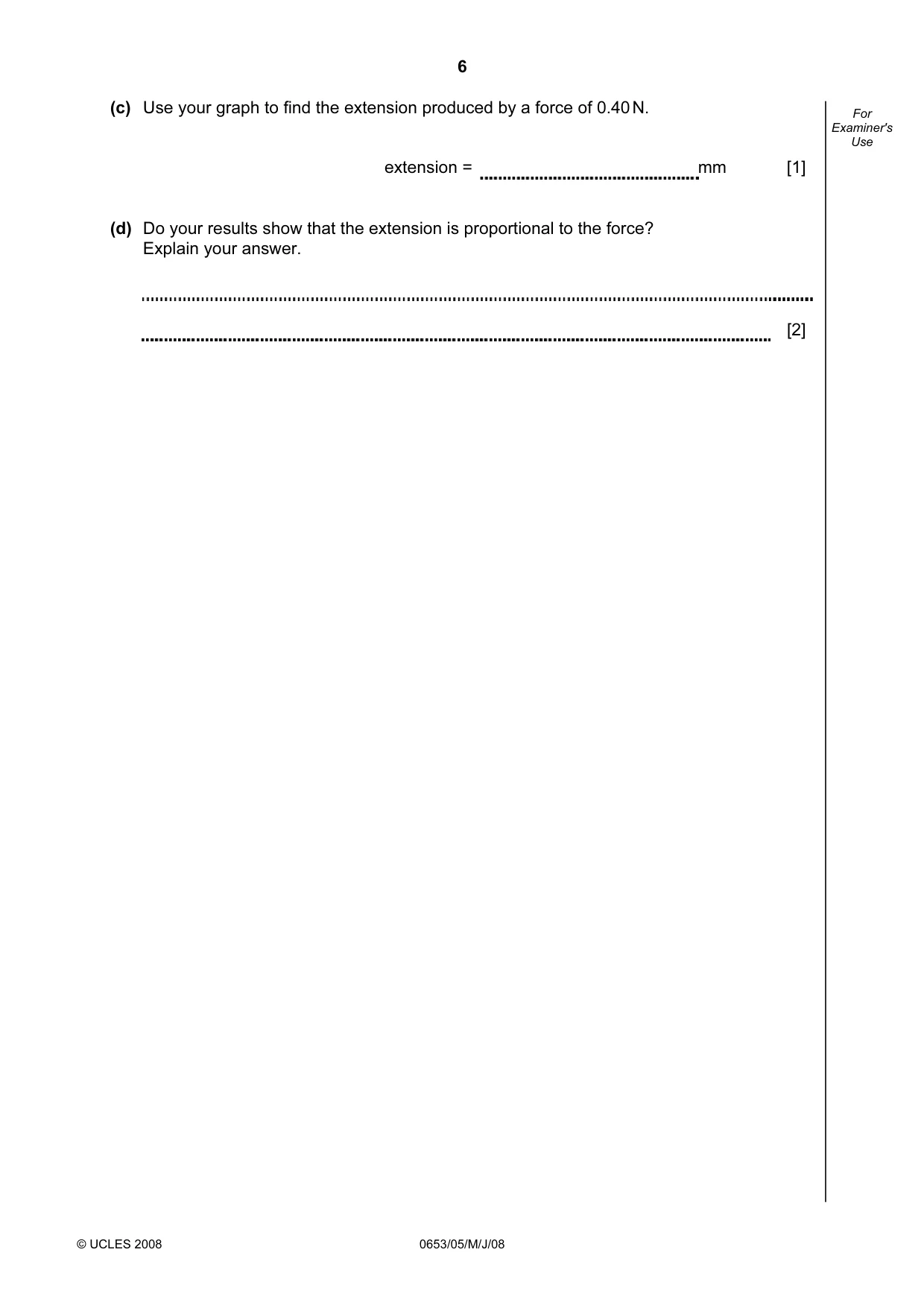 Cambridge IGCSE Science - Combined 0653 2008 May/June Paper 5 · Variant 1 question paper, page 6 of 12