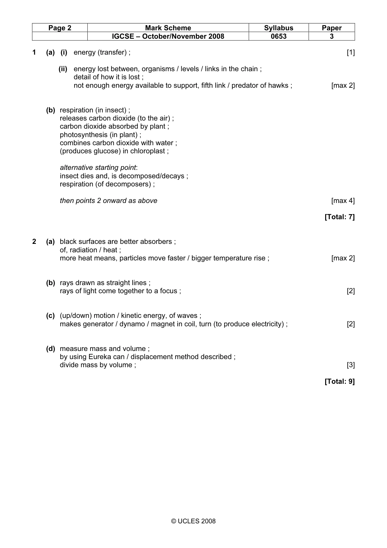 Mark scheme, page 2 of 6