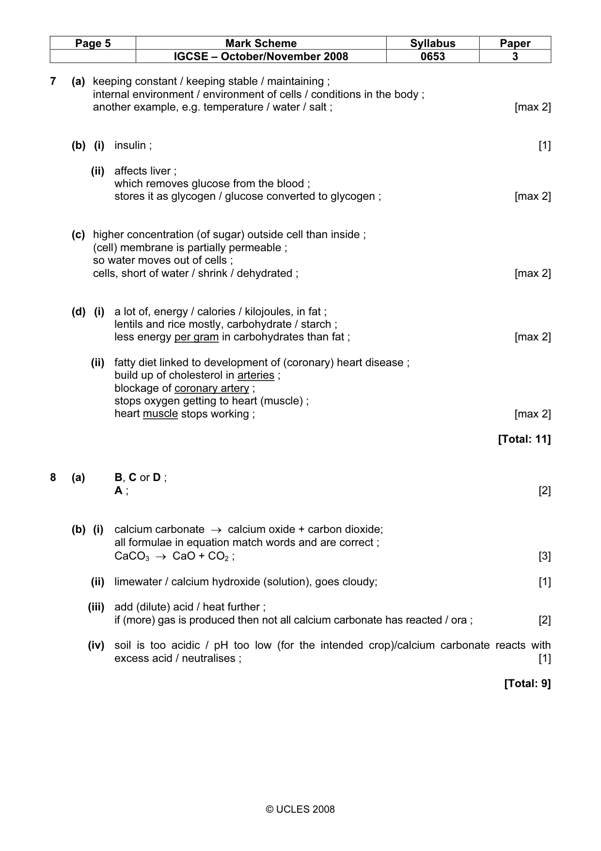 Mark scheme, page 5 of 6