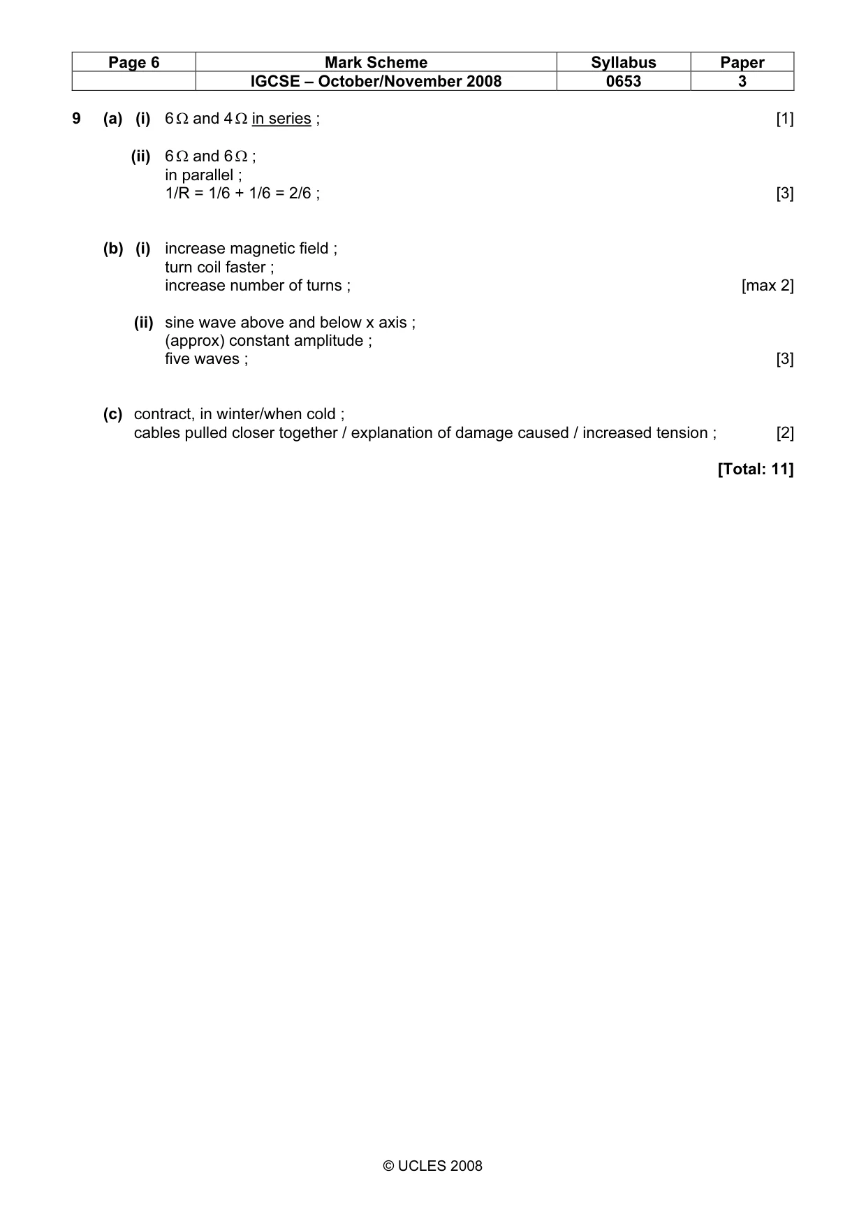Mark scheme, page 6 of 6
