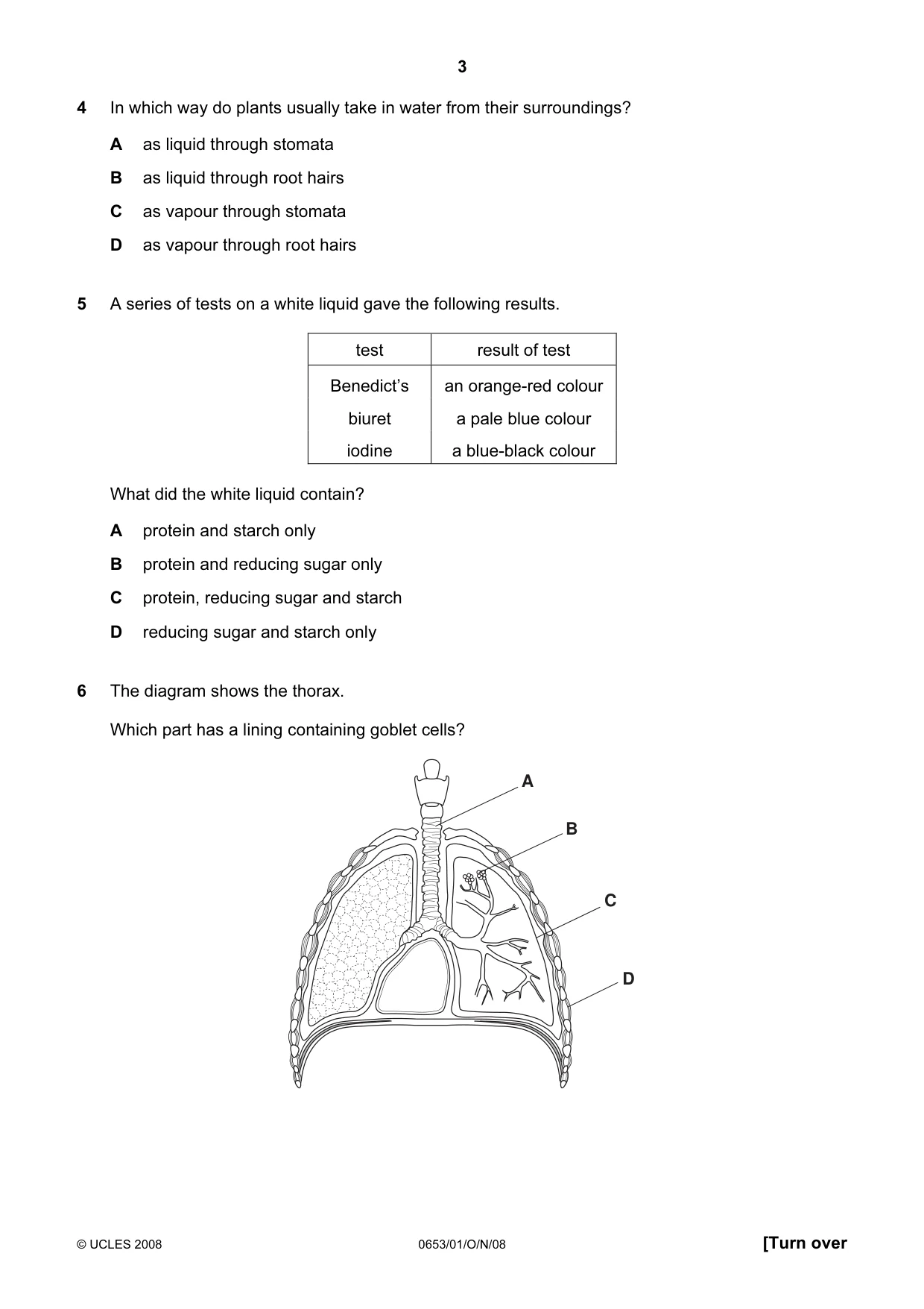 Cambridge IGCSE Science - Combined 0653 2008 Oct/Nov Paper 1 · Variant 1 question paper, page 3 of 20