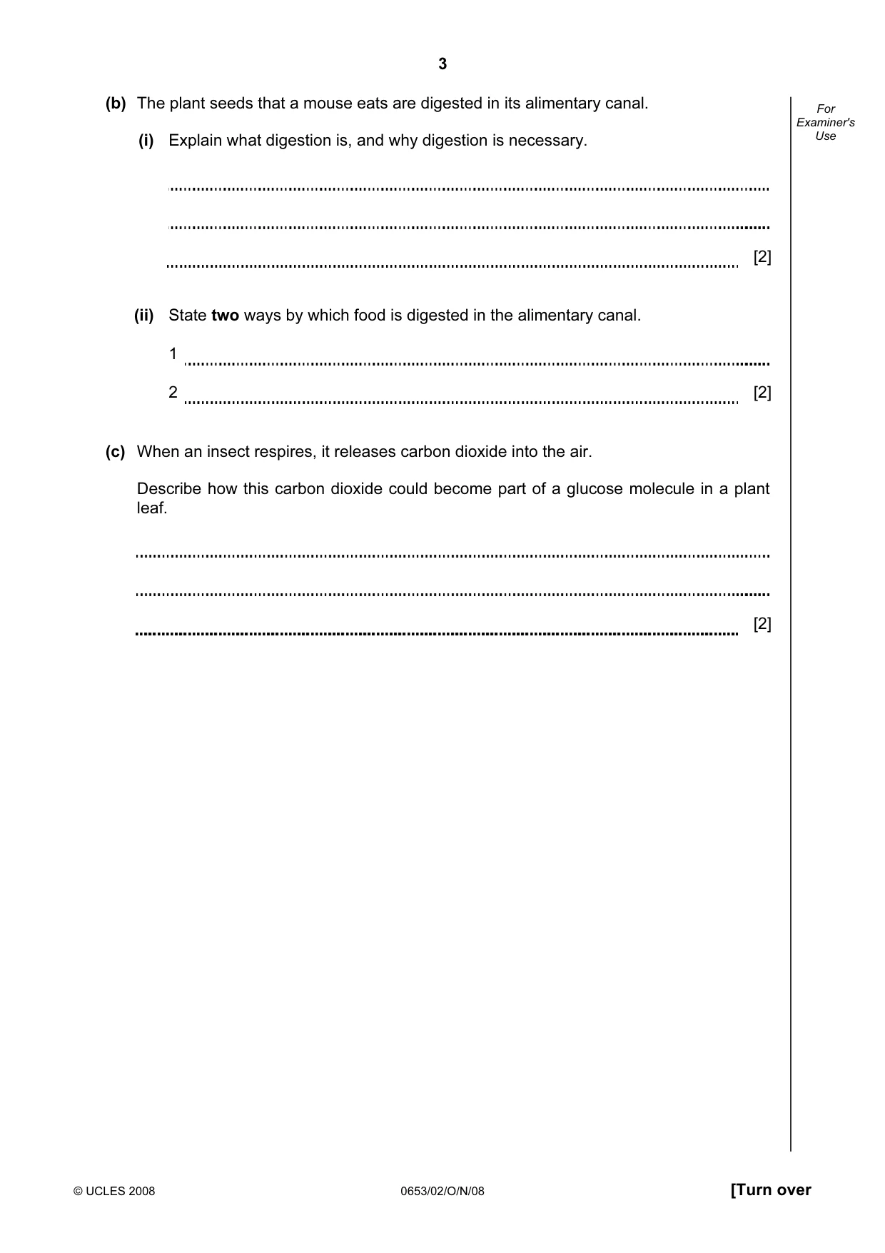 Cambridge IGCSE Science - Combined 0653 2008 Oct/Nov Paper 2 · Variant 1 question paper, page 3 of 20
