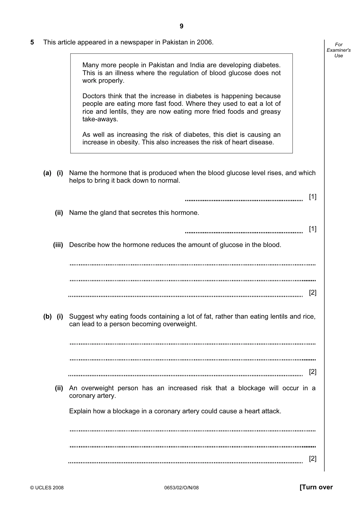 Cambridge IGCSE Science - Combined 0653 2008 Oct/Nov Paper 2 · Variant 1 question paper, page 9 of 20