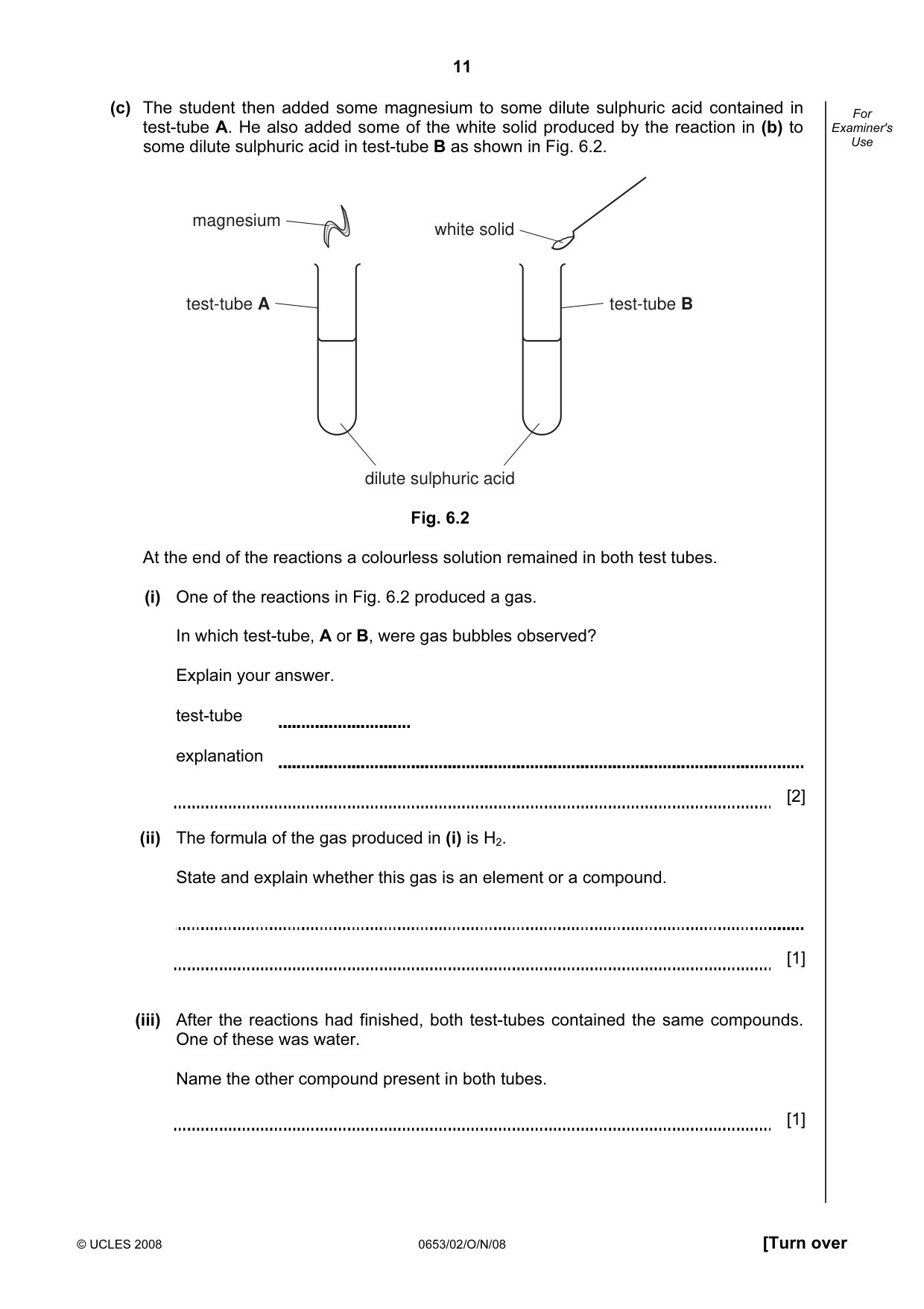 Cambridge IGCSE Science - Combined 0653 2008 Oct/Nov Paper 2 · Variant 1 question paper, page 11 of 20