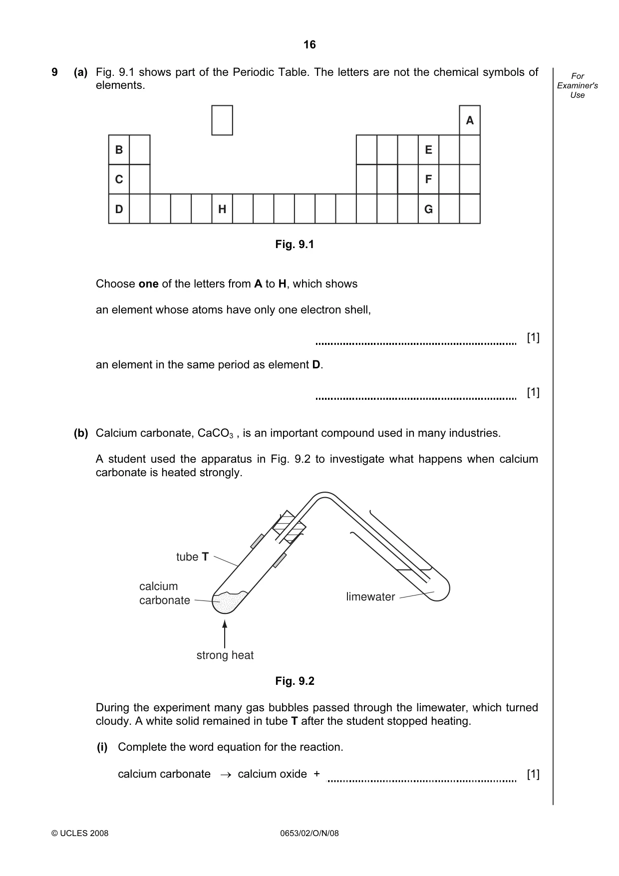 Cambridge IGCSE Science - Combined 0653 2008 Oct/Nov Paper 2 · Variant 1 question paper, page 16 of 20