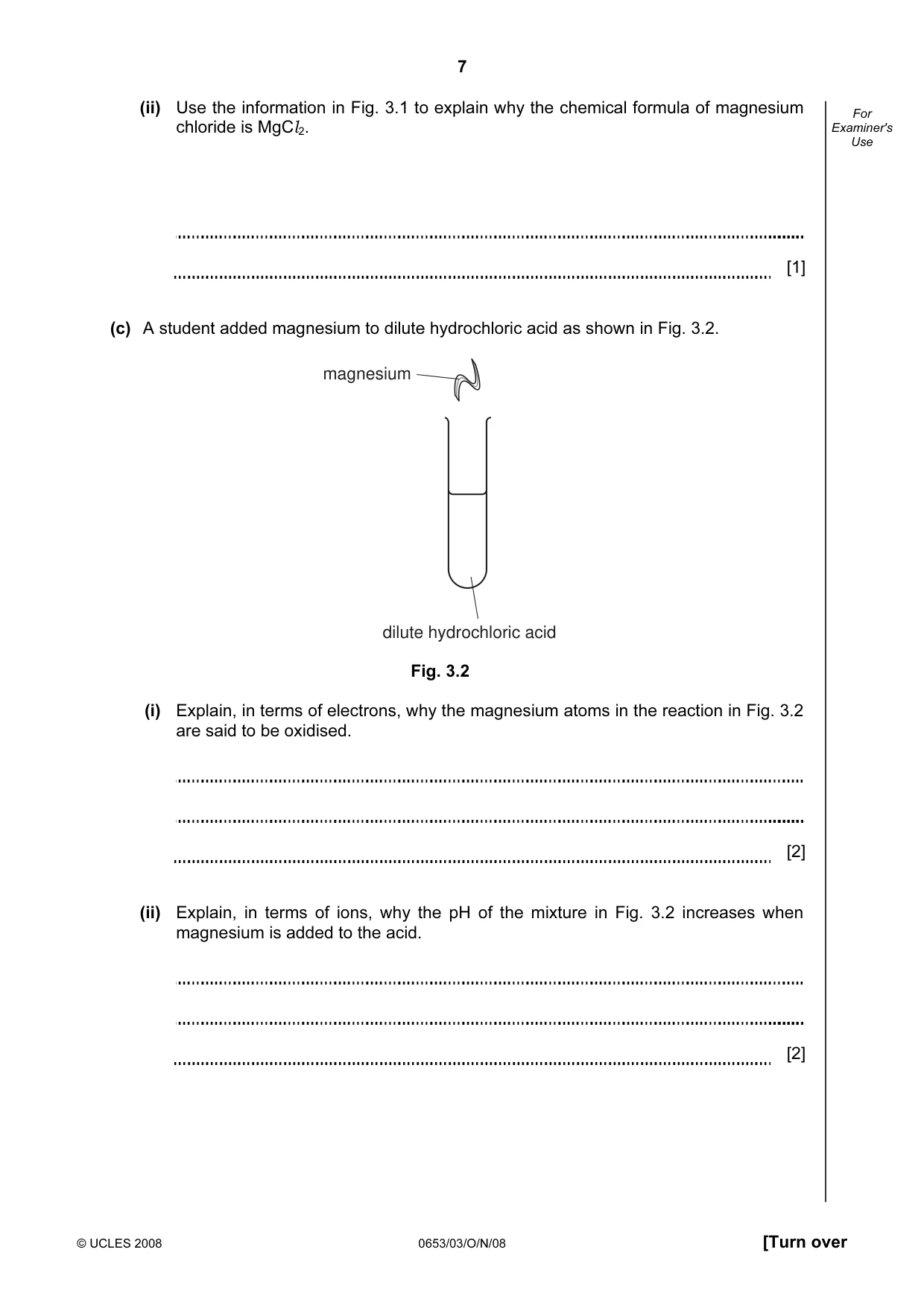 Cambridge IGCSE Science - Combined 0653 2008 Oct/Nov Paper 3 · Variant 1 question paper, page 7 of 20
