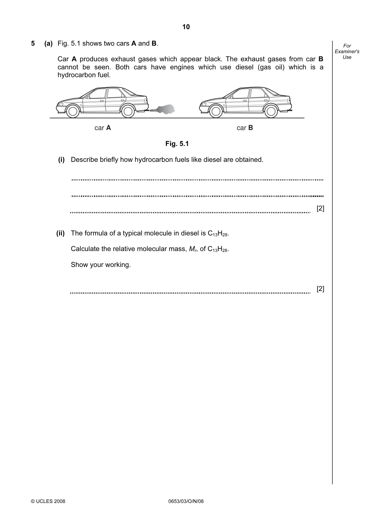 Cambridge IGCSE Science - Combined 0653 2008 Oct/Nov Paper 3 · Variant 1 question paper, page 10 of 20