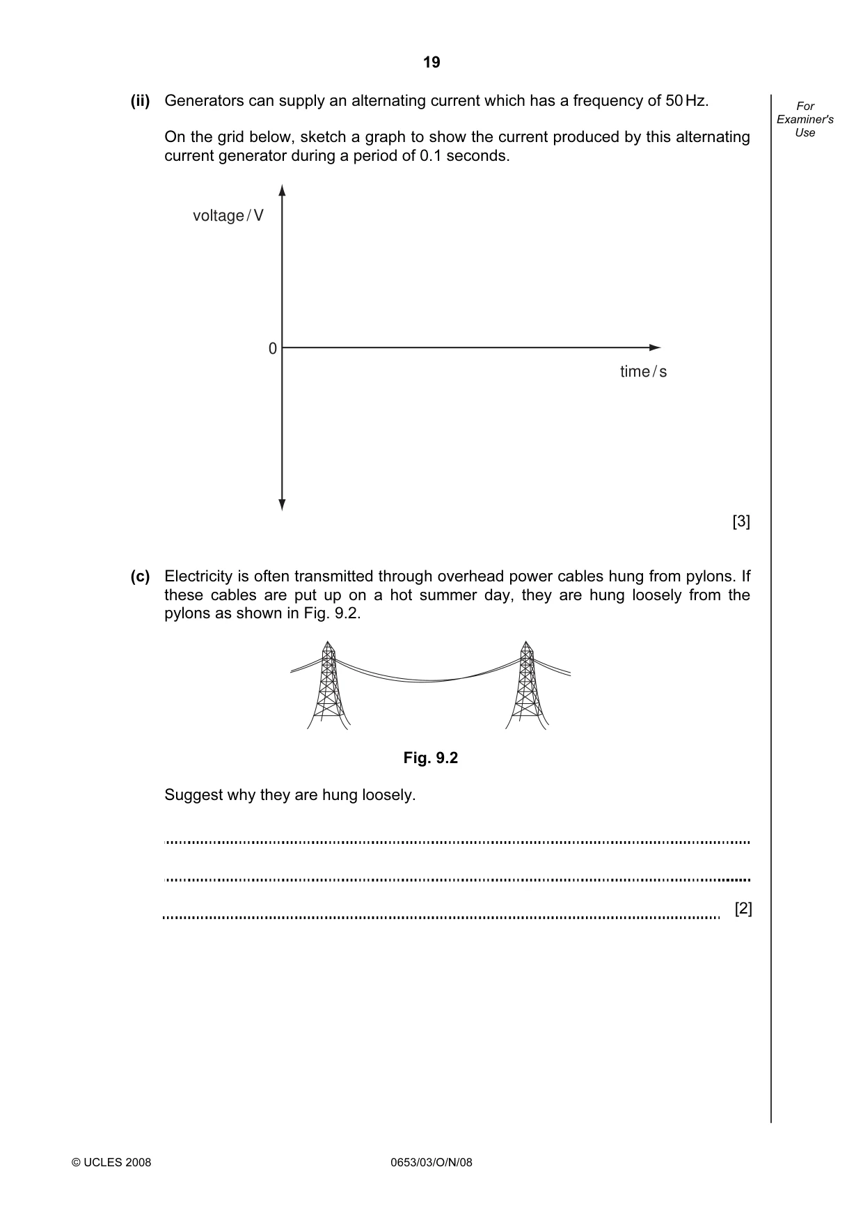 Cambridge IGCSE Science - Combined 0653 2008 Oct/Nov Paper 3 · Variant 1 question paper, page 19 of 20