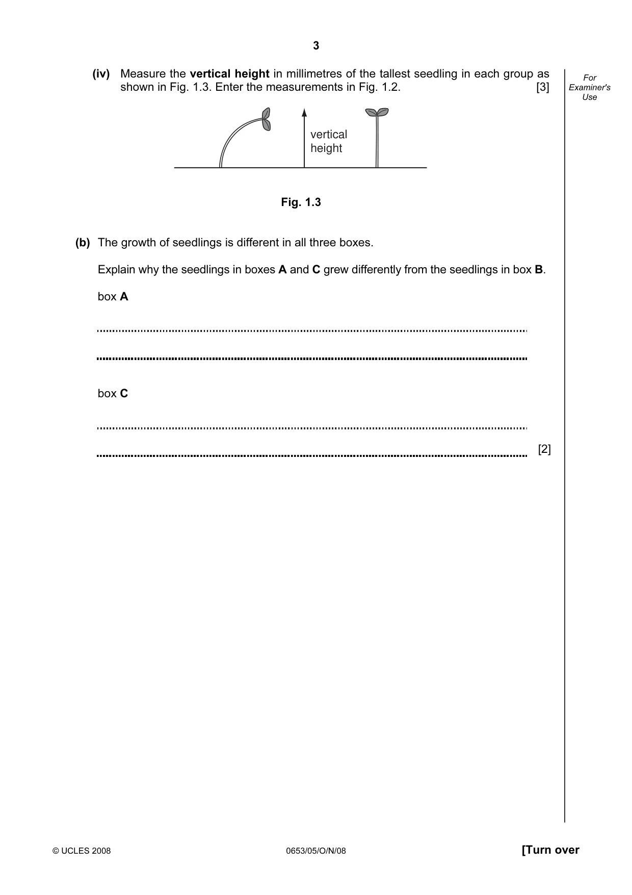 Cambridge IGCSE Science - Combined 0653 2008 Oct/Nov Paper 5 · Variant 1 question paper, page 3 of 12