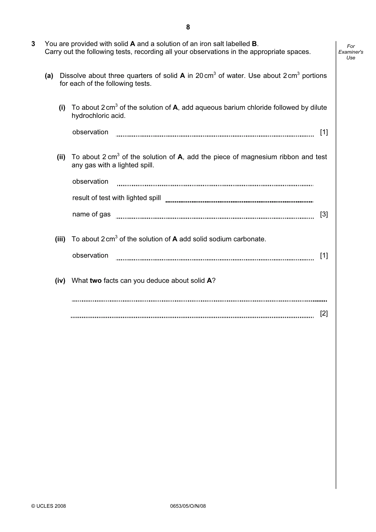 Cambridge IGCSE Science - Combined 0653 2008 Oct/Nov Paper 5 · Variant 1 question paper, page 8 of 12