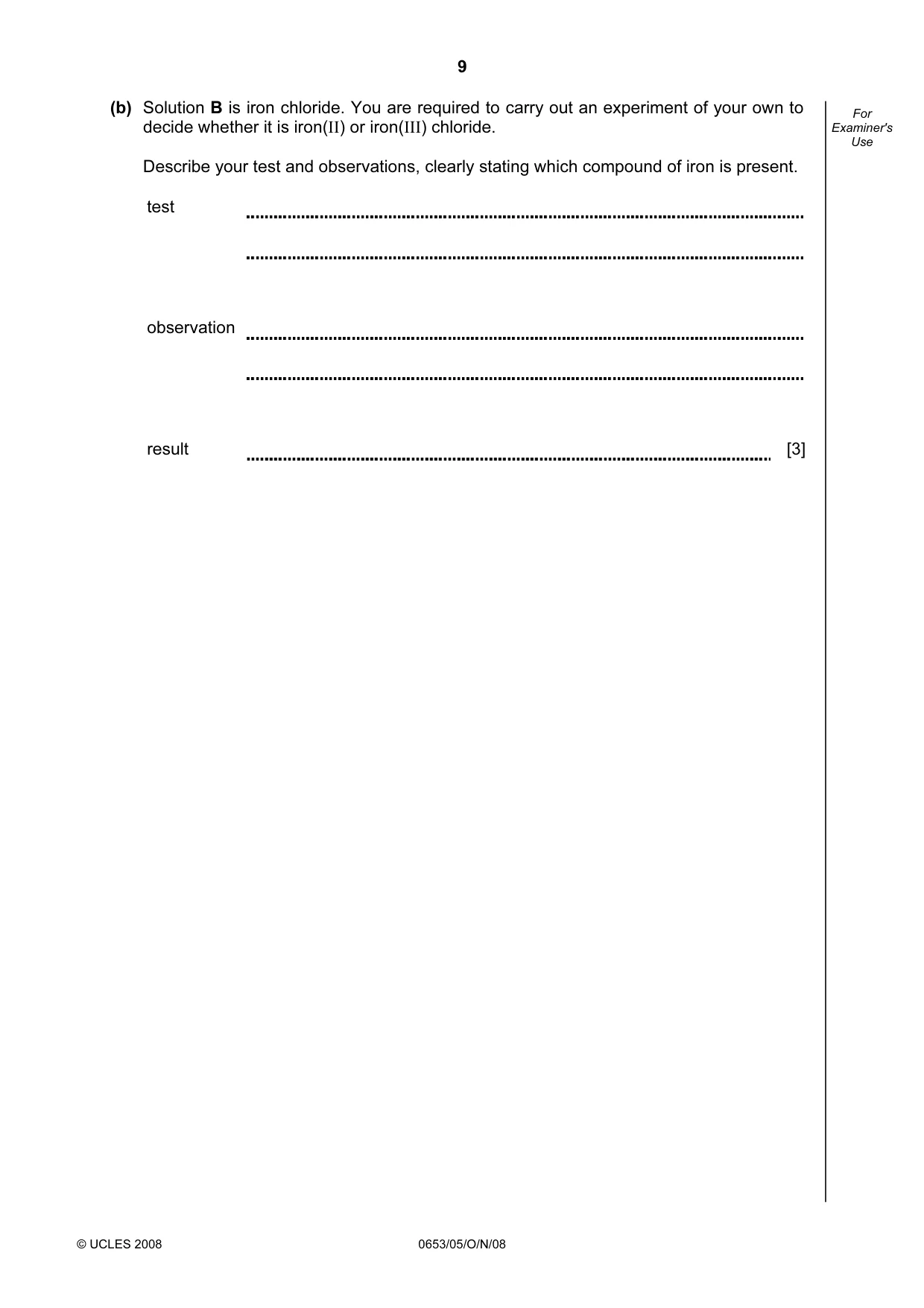Cambridge IGCSE Science - Combined 0653 2008 Oct/Nov Paper 5 · Variant 1 question paper, page 9 of 12