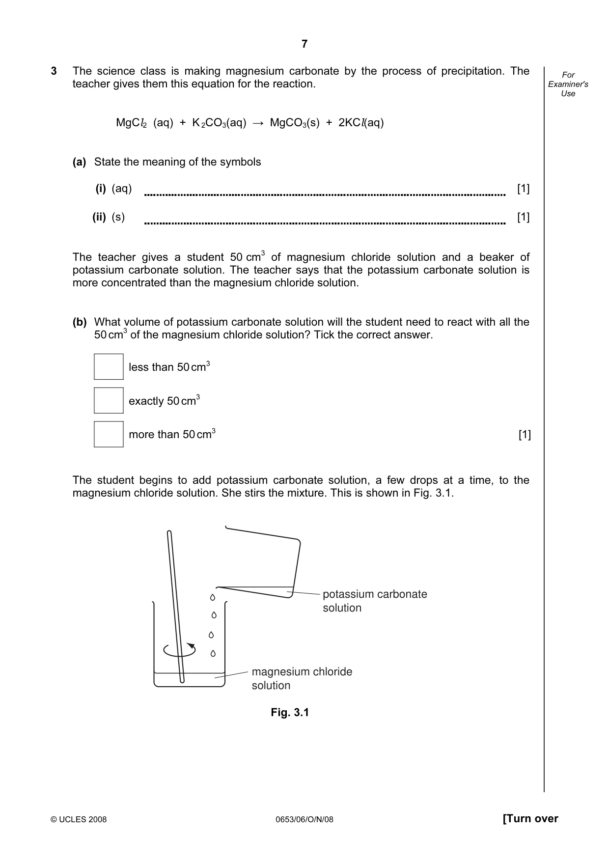 Cambridge IGCSE Science - Combined 0653 2008 Oct/Nov Paper 6 · Variant 1 question paper, page 7 of 20