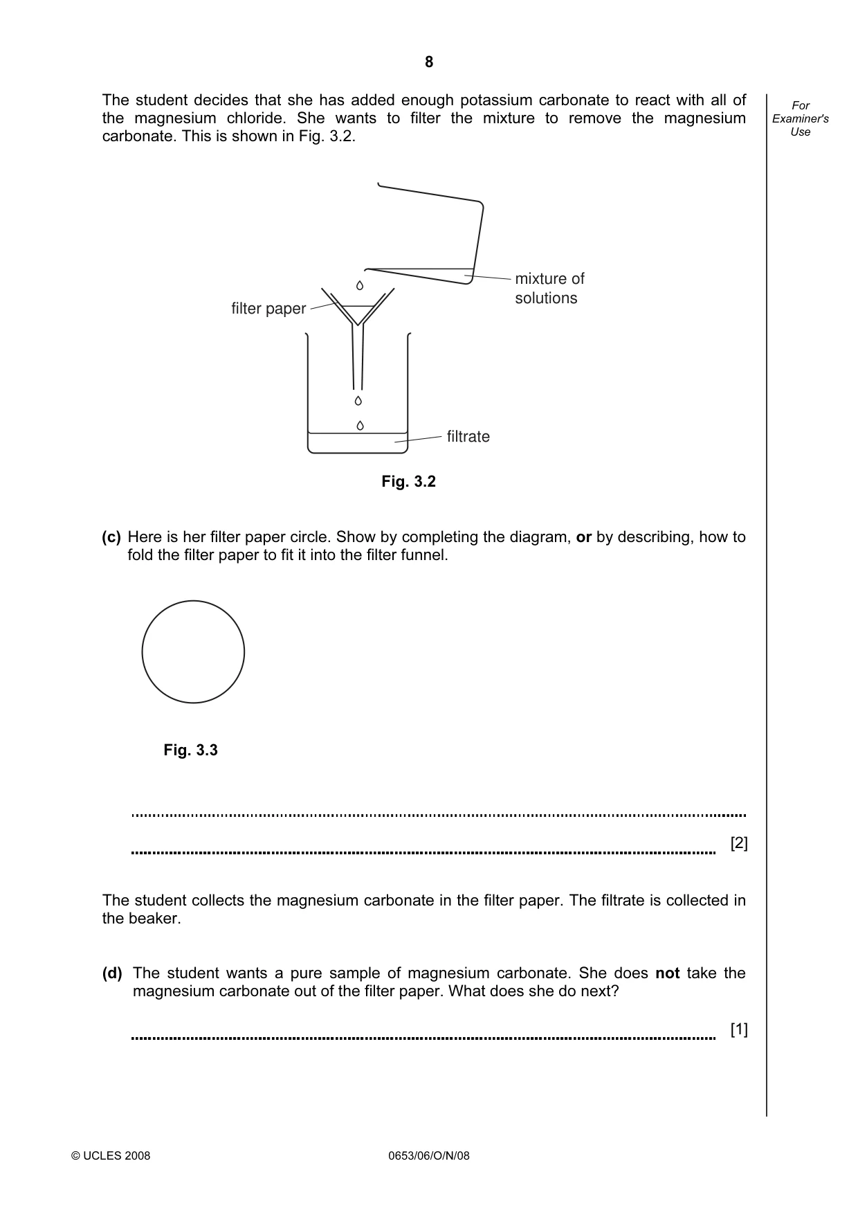 Cambridge IGCSE Science - Combined 0653 2008 Oct/Nov Paper 6 · Variant 1 question paper, page 8 of 20