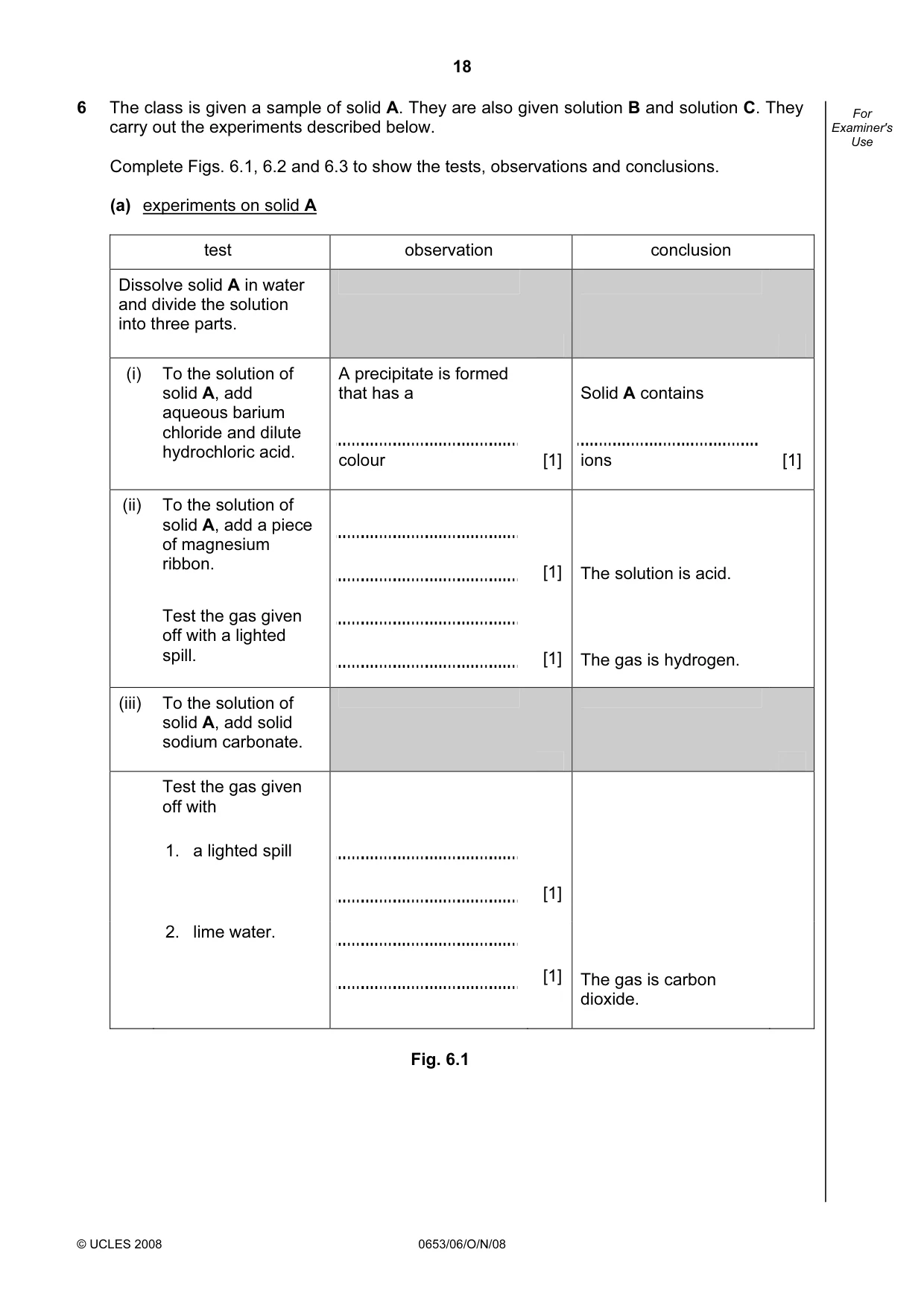 Cambridge IGCSE Science - Combined 0653 2008 Oct/Nov Paper 6 · Variant 1 question paper, page 18 of 20